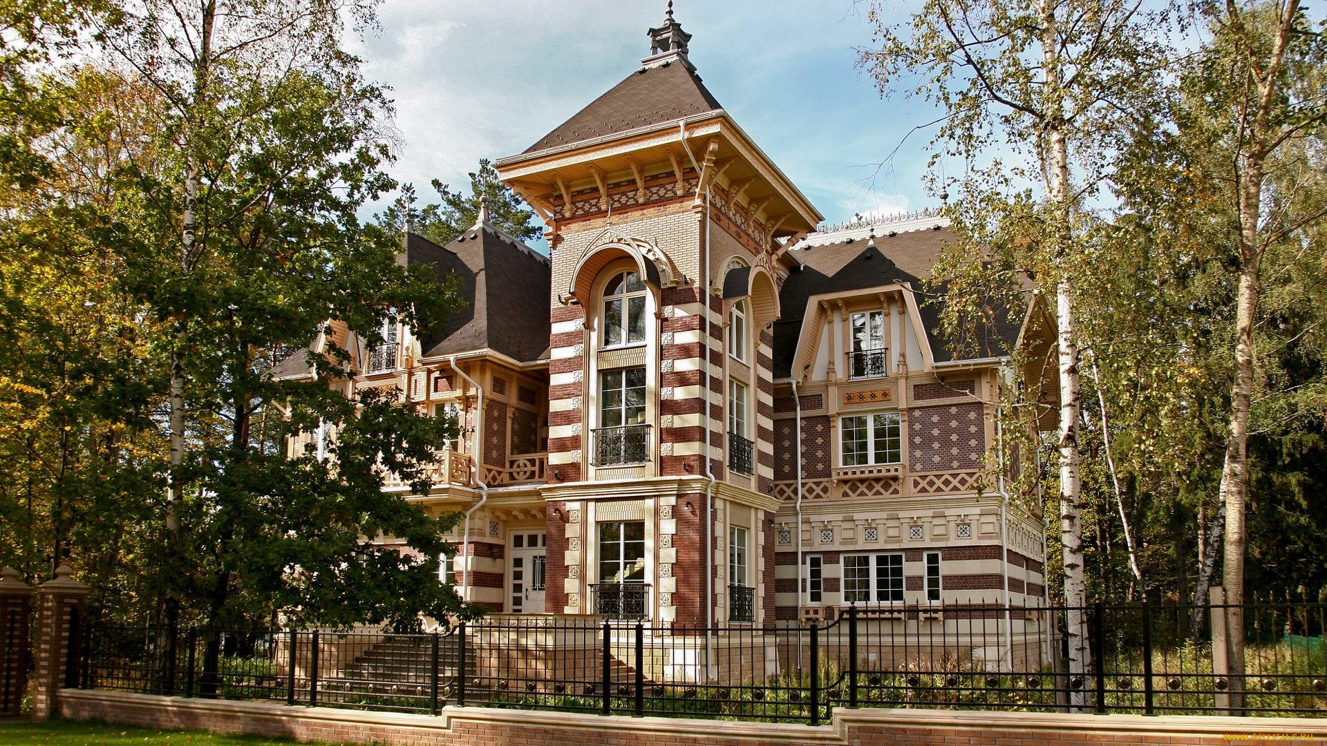 особняк, города, -, здания, , дома, здание, москва, россия, город