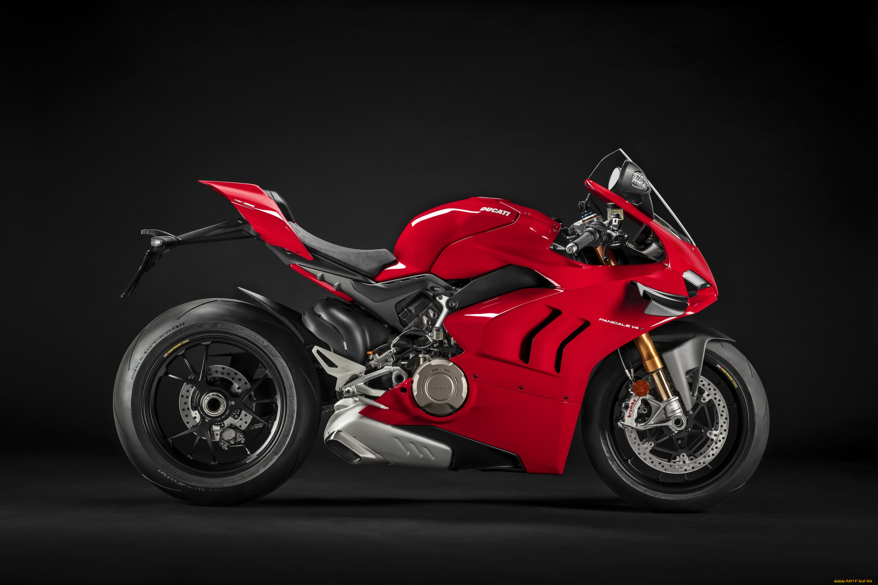 ducati, panigale, v4s, мотоциклы, ducati, panigale, v4s, мотоцикл, красный