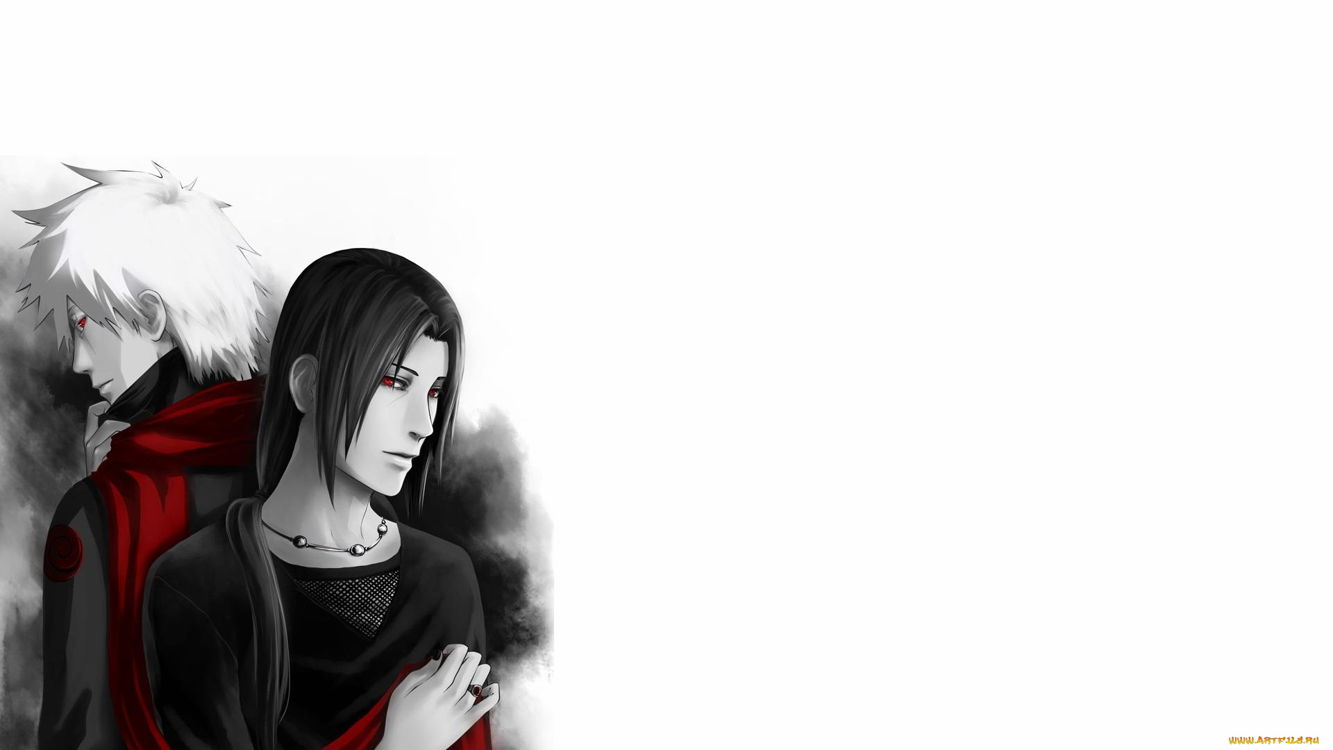 аниме, naruto, какаши, учиха, итачи, шарф