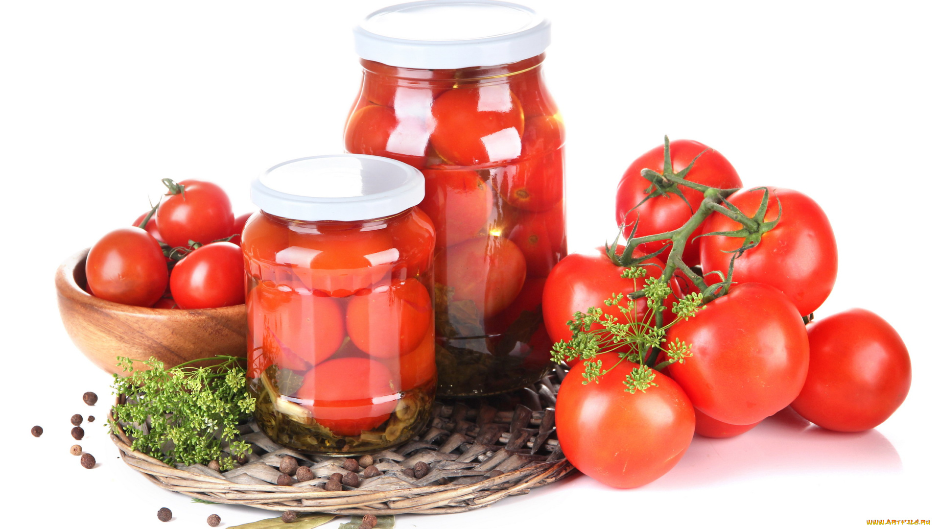 еда, консервация, укроп, помидоры, маринованные, банки
