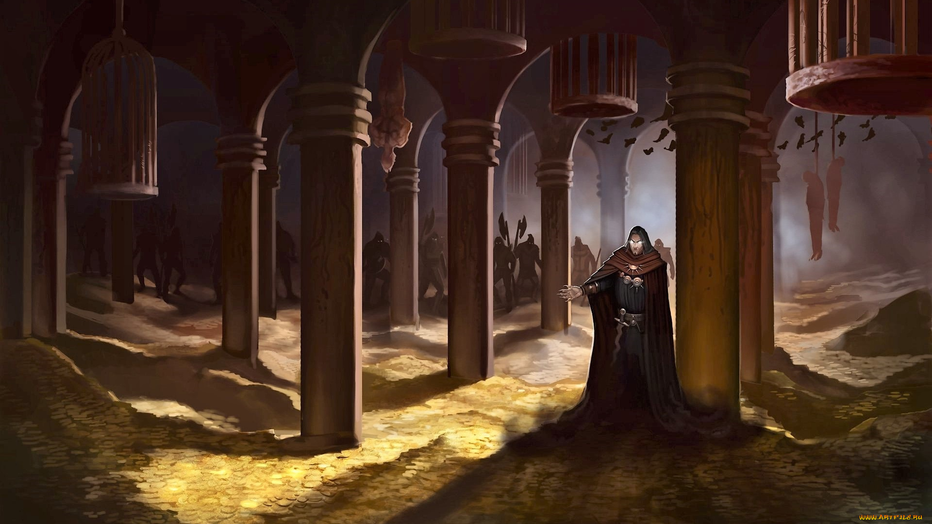 видео, игры, age, of, wonders, iii, колдун, люди, золото, замок, колонны