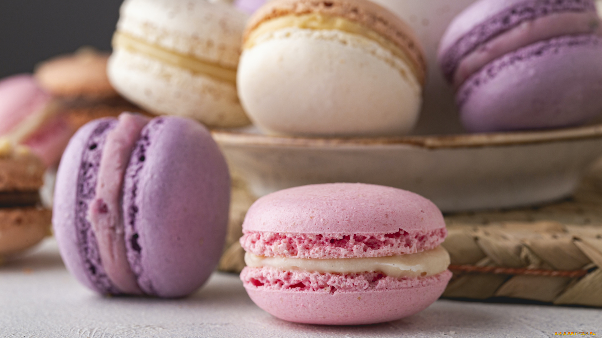 еда, макаруны, лакомство, ассорти