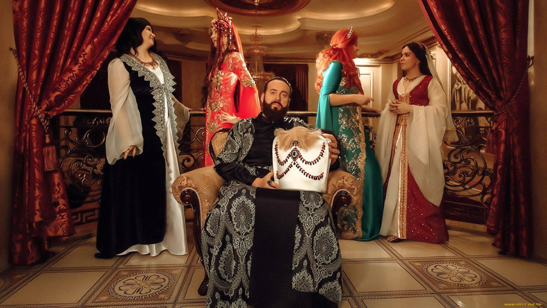 разное, люди, образы, косплей, наряды, костюмы, султан, девушки, шторы, кресло