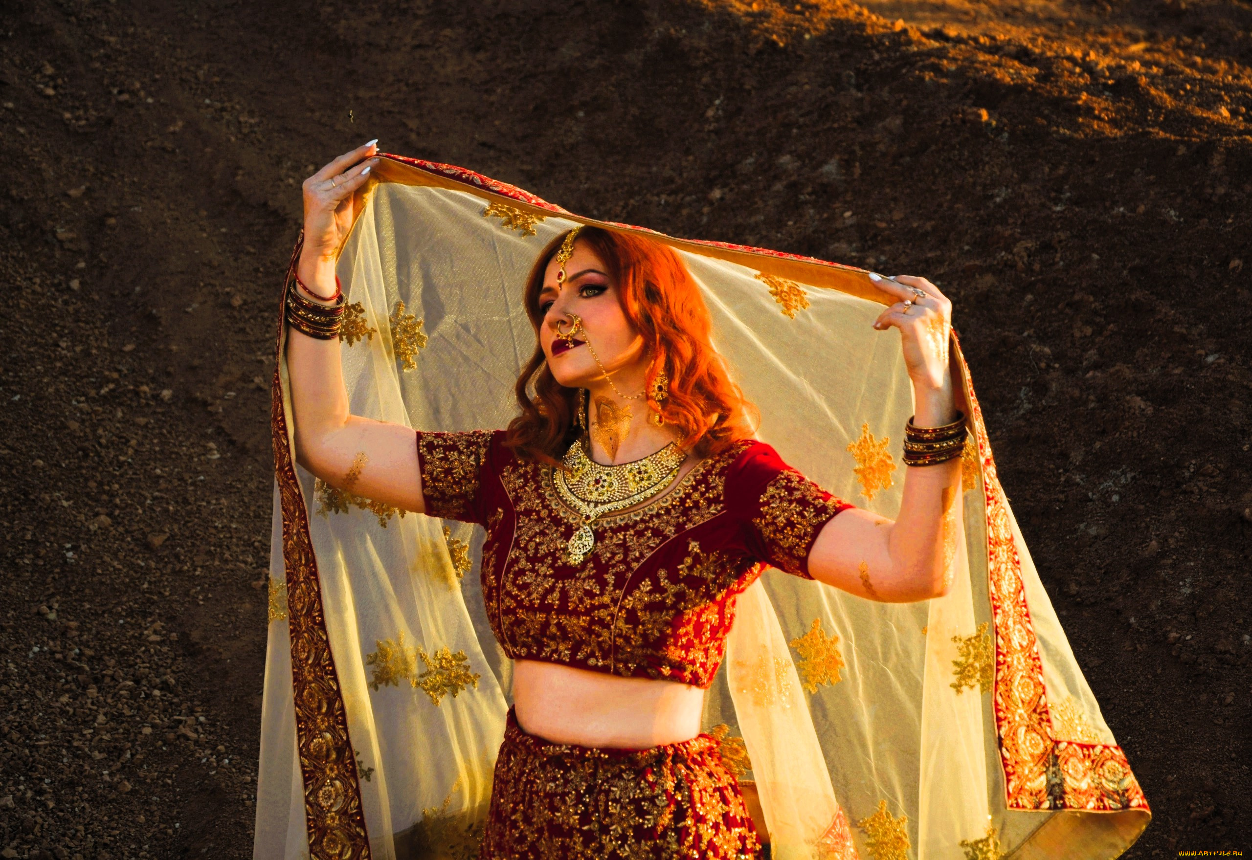юлия, огородникова, девушки, образ, индианка, сари, насыпь