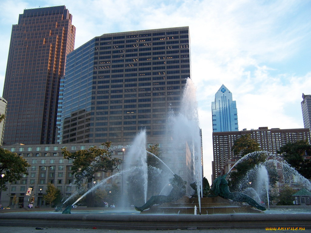 города, фонтаны