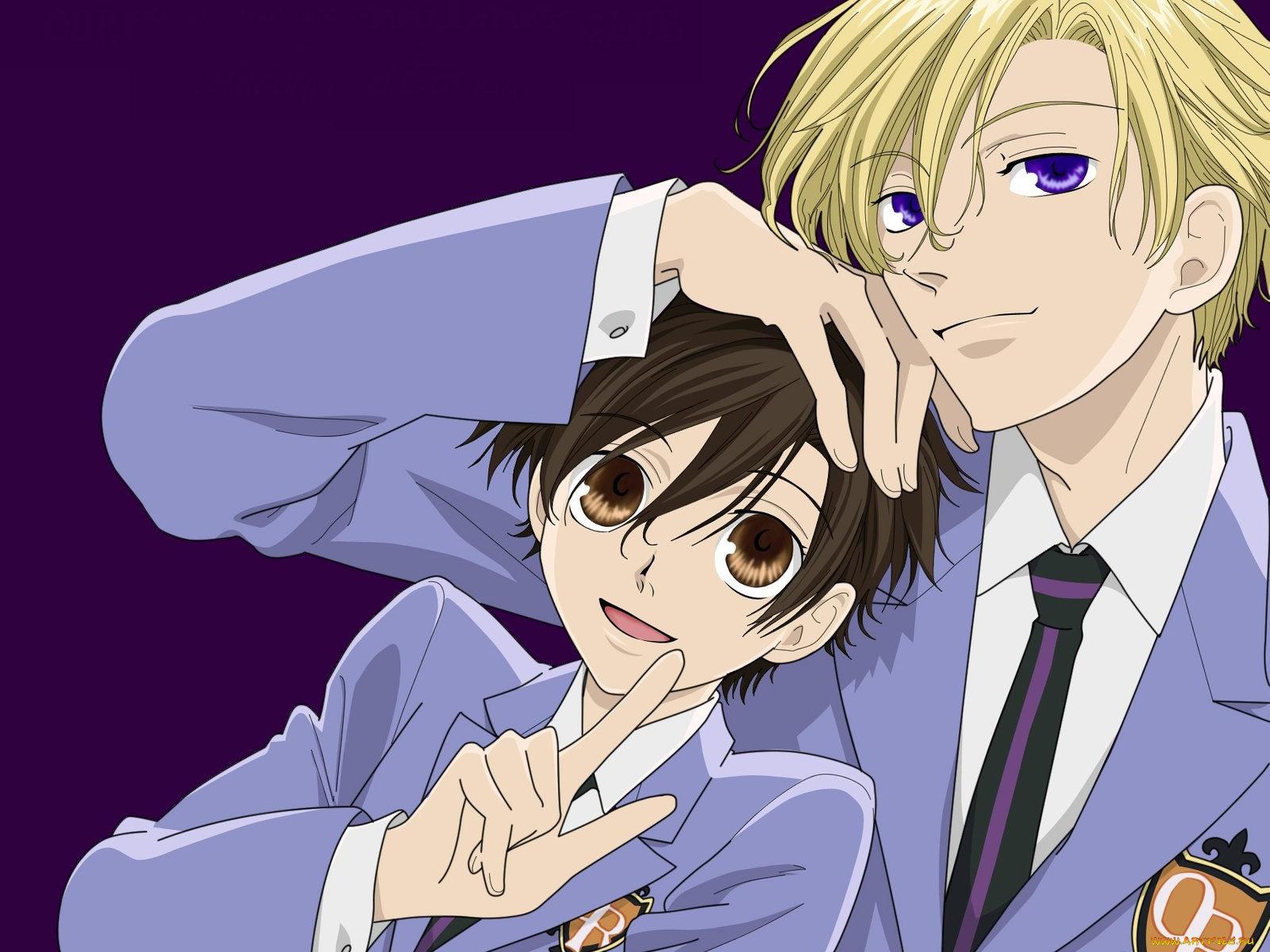 аниме, ouran, high, school, host, club, девушка, глаза, волосы, парень