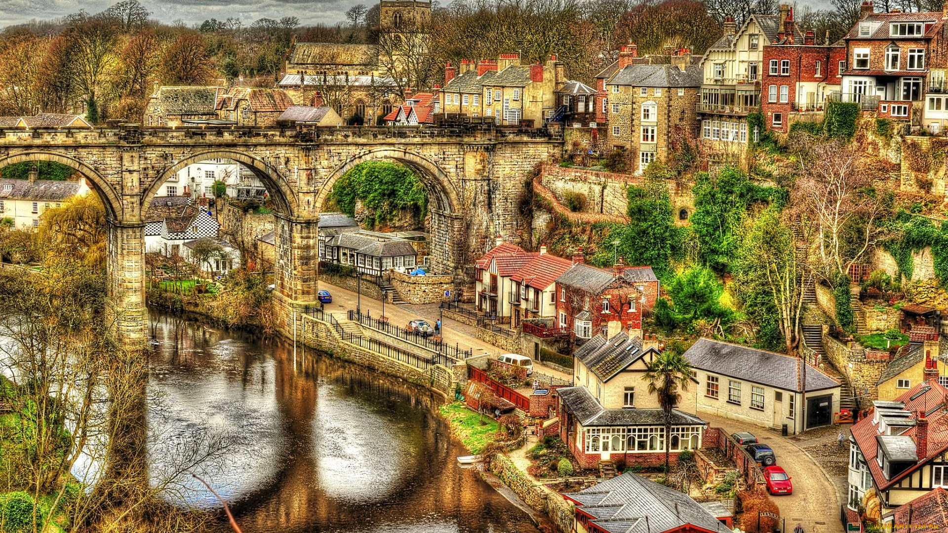 knaresborough, north, yorkshire, города, мосты
