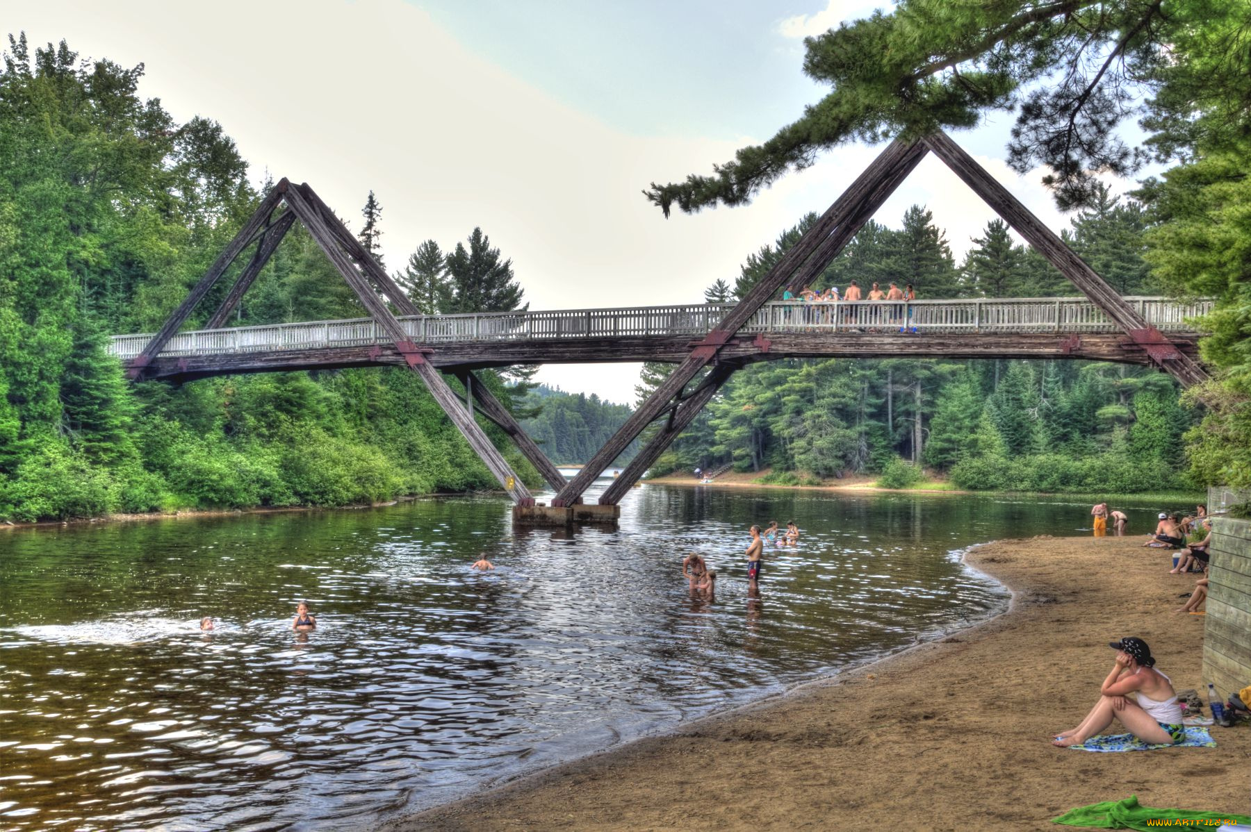 parc, de, la, mauricie, the, lake, south, wapizagonke, природа, реки, озера, квебек