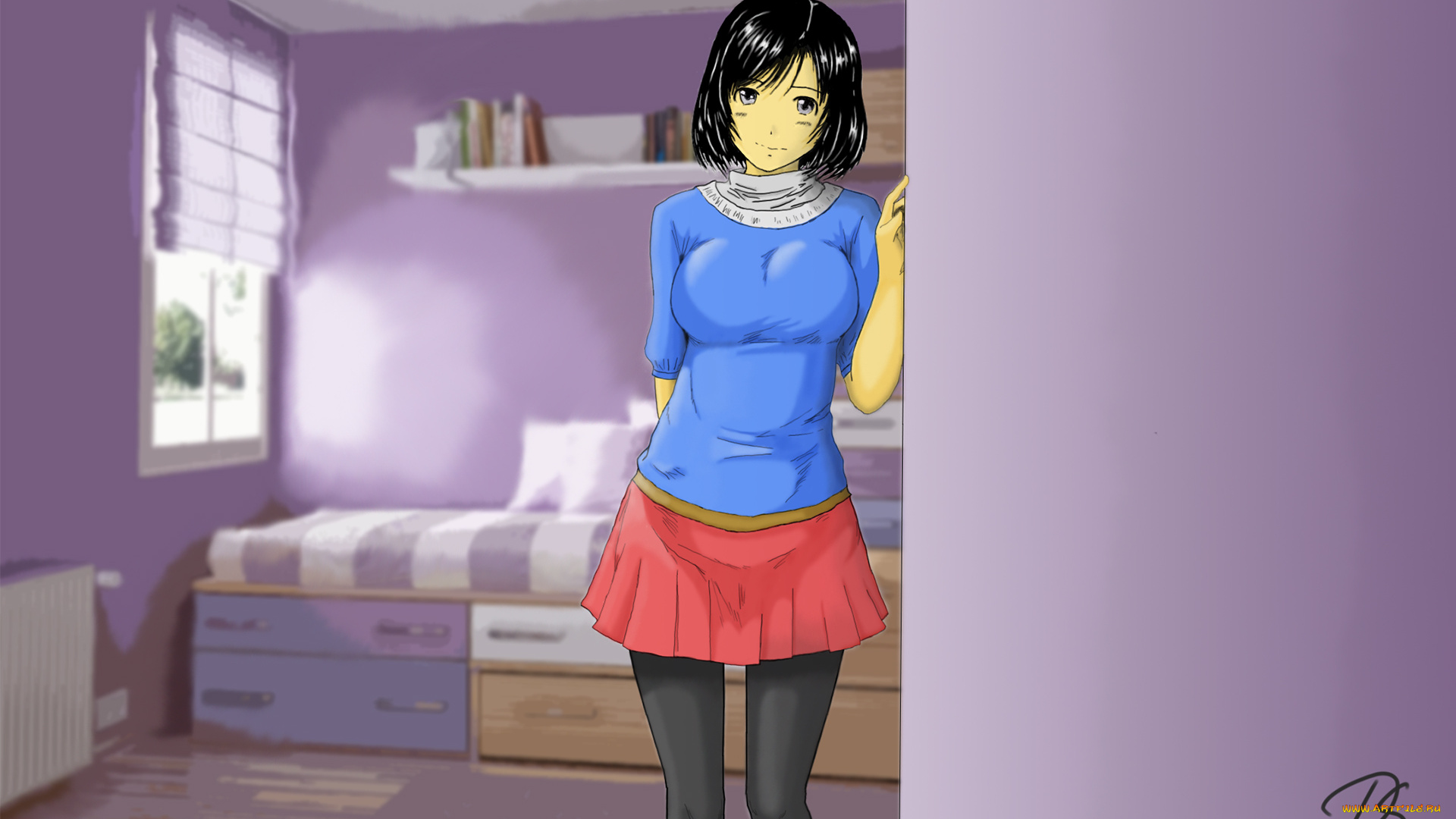 аниме, *unknown, другое, девушка, комната