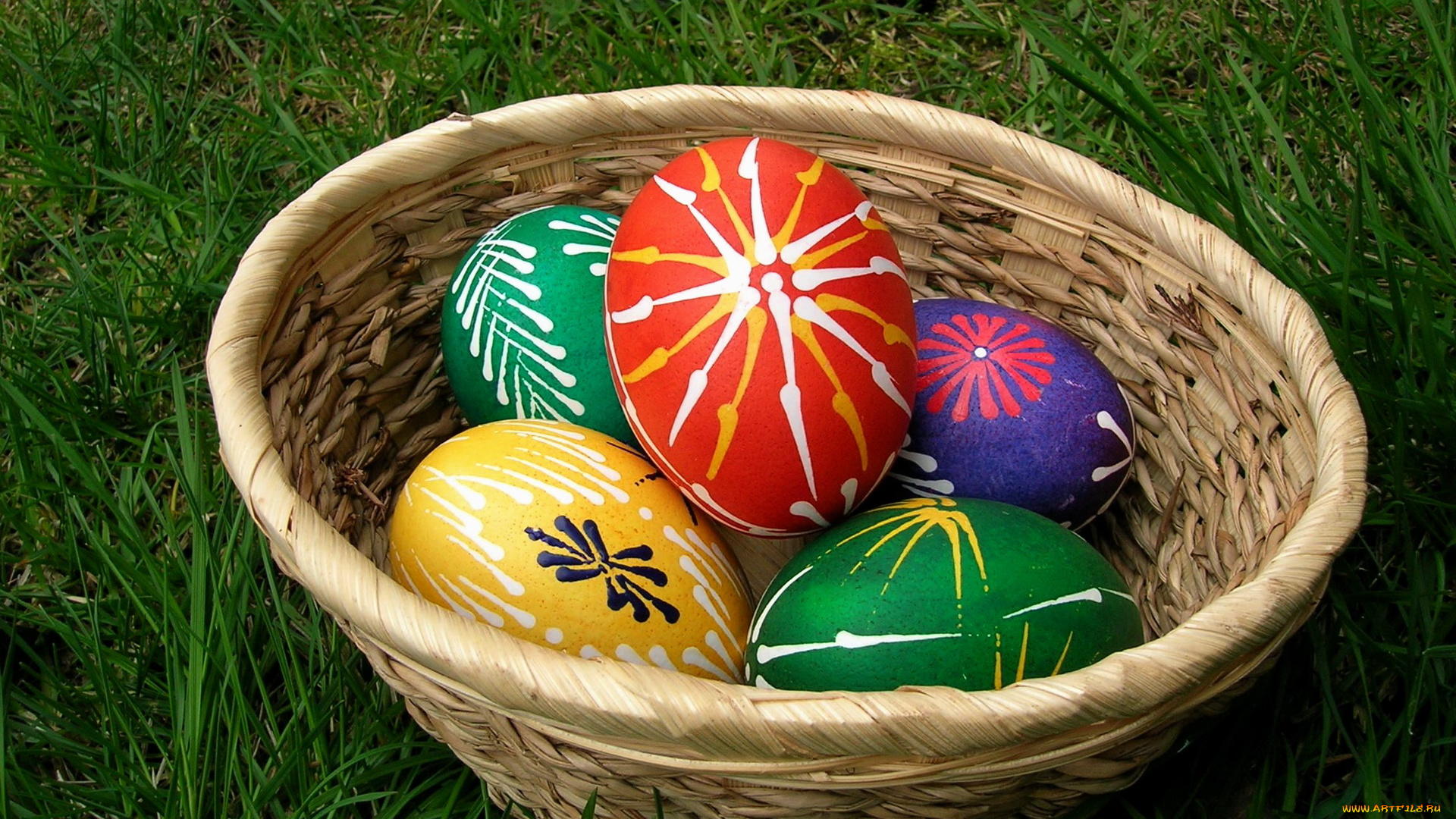 праздничные, пасха, корзина, трава