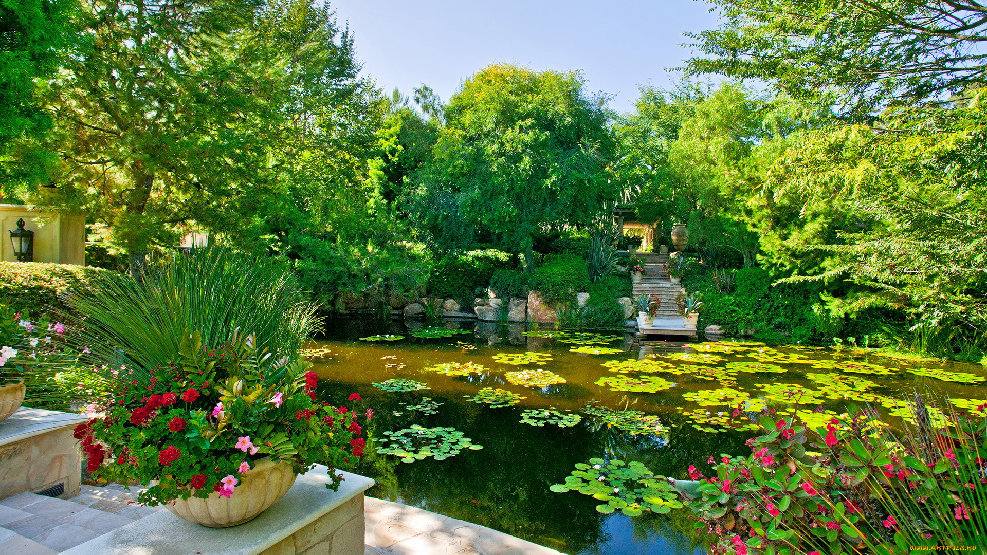 природа, парк, gardens, rancho, santa, fe, california