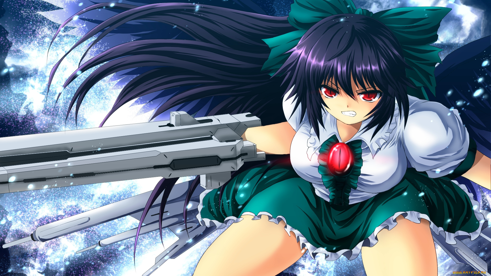 reiuji, utsuho, аниме, touhou