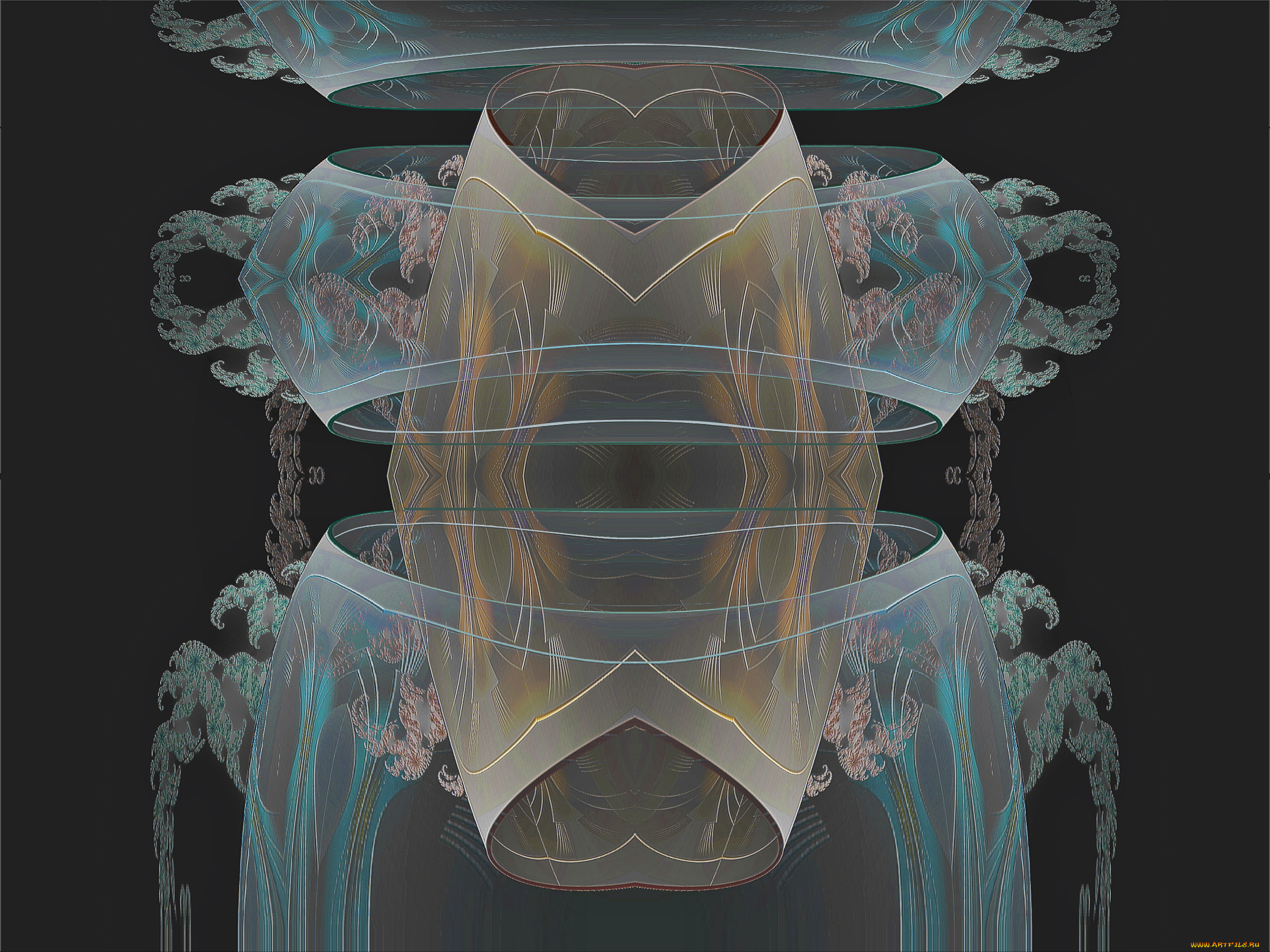 3д, графика, fractal, фракталы, узор, фон