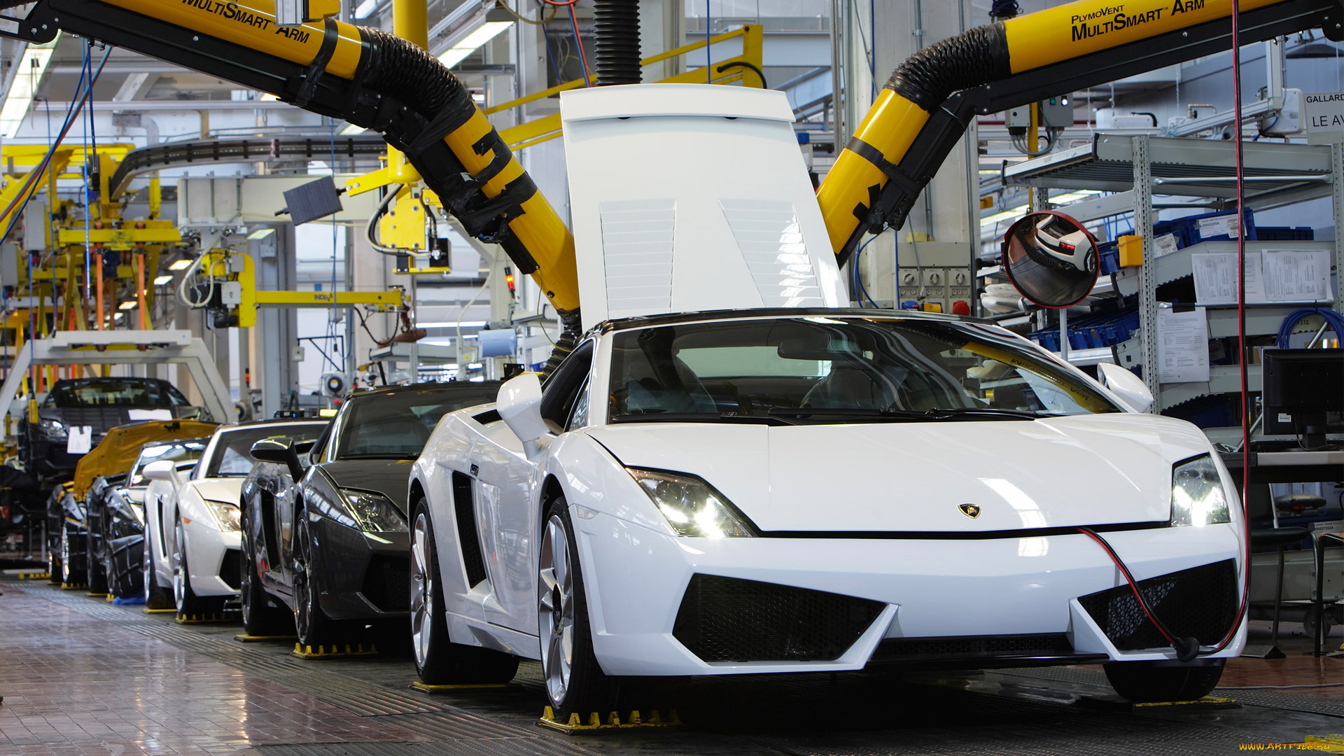 автомобили, lamborghini, ламборджини, сборка, цех, диски