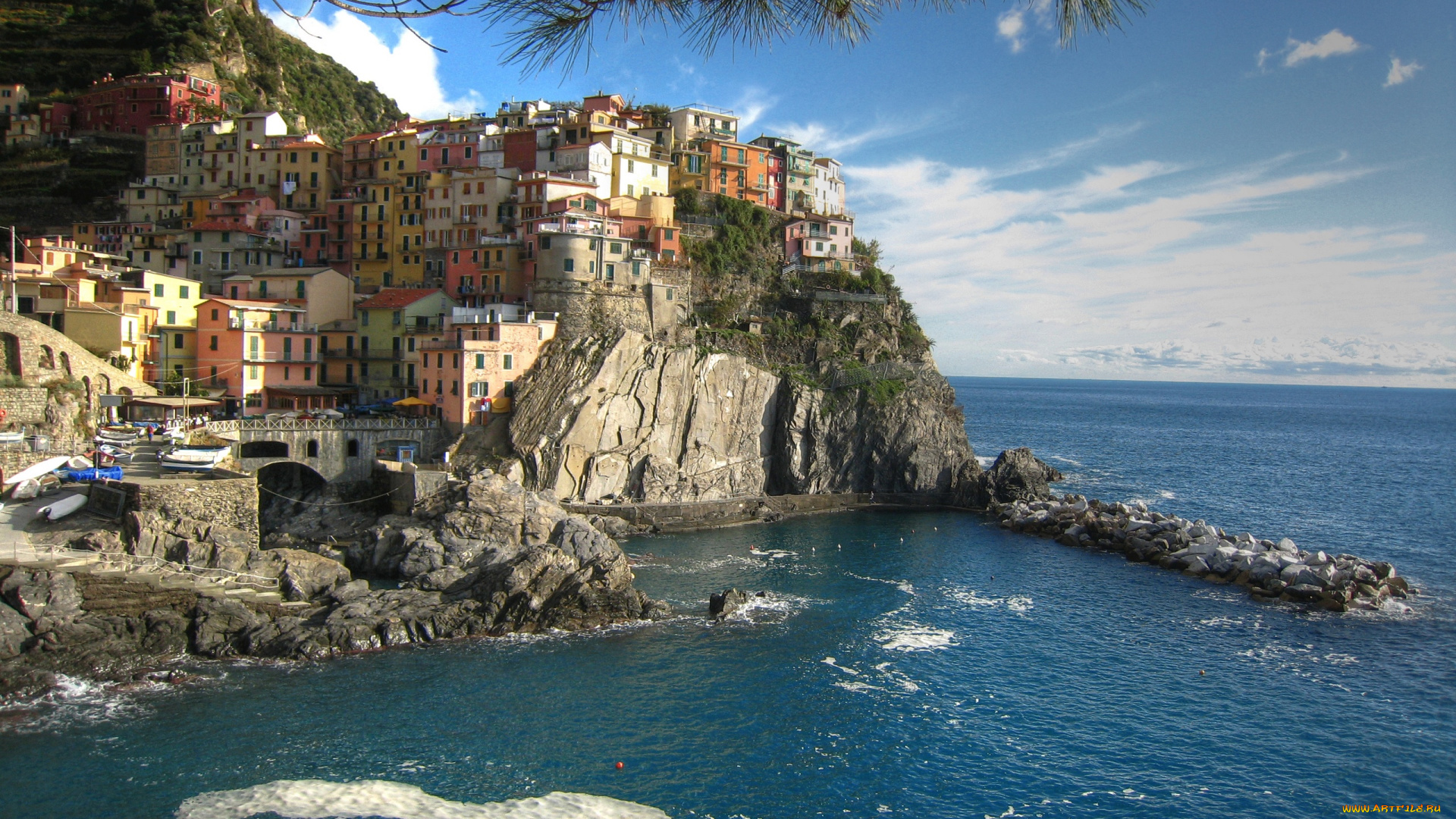 города, амальфийское, лигурийское, побережье, италия, скалы