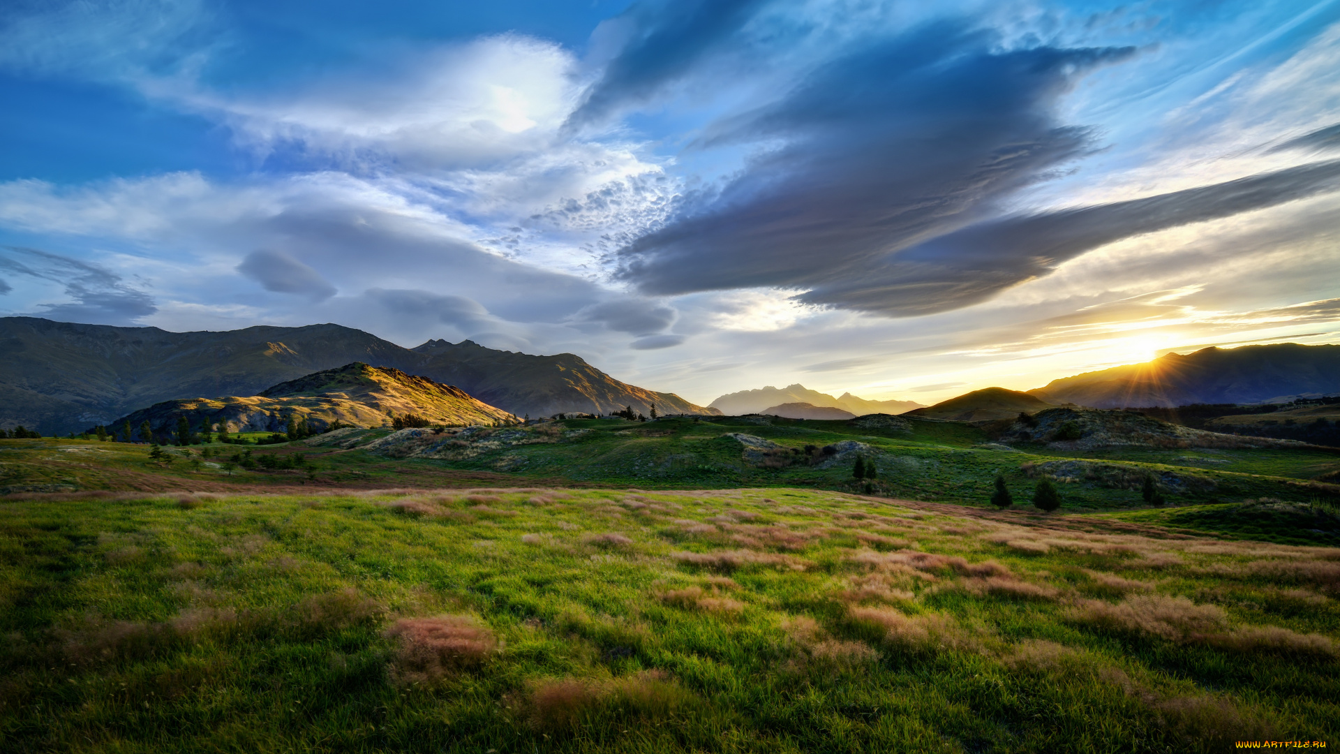 природа, восходы, закаты, новая, зеландия