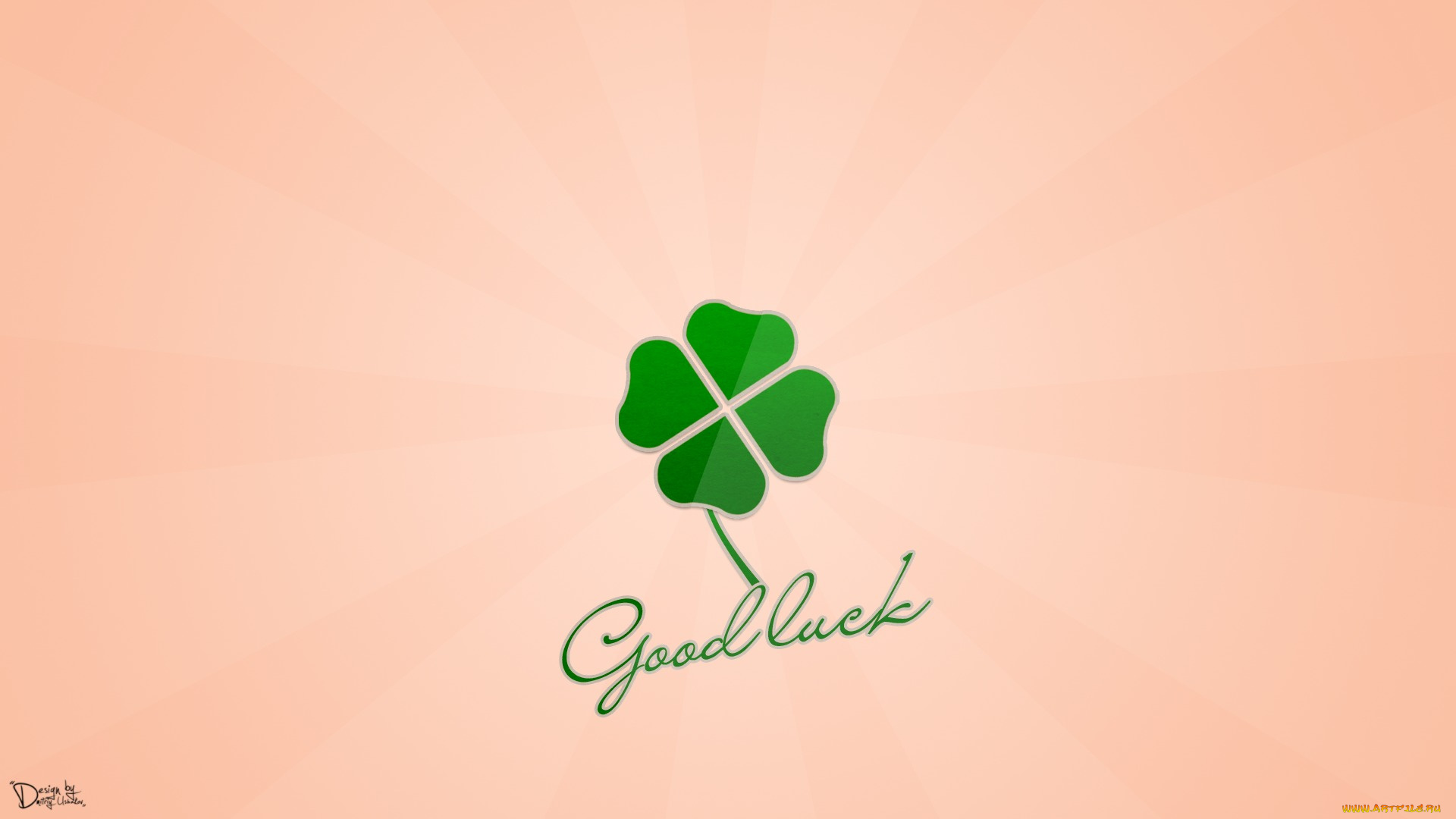 разное, надписи, логотипы, знаки, good, luck, удачи, клевер, dmitriy, ushakov, design, зелёный