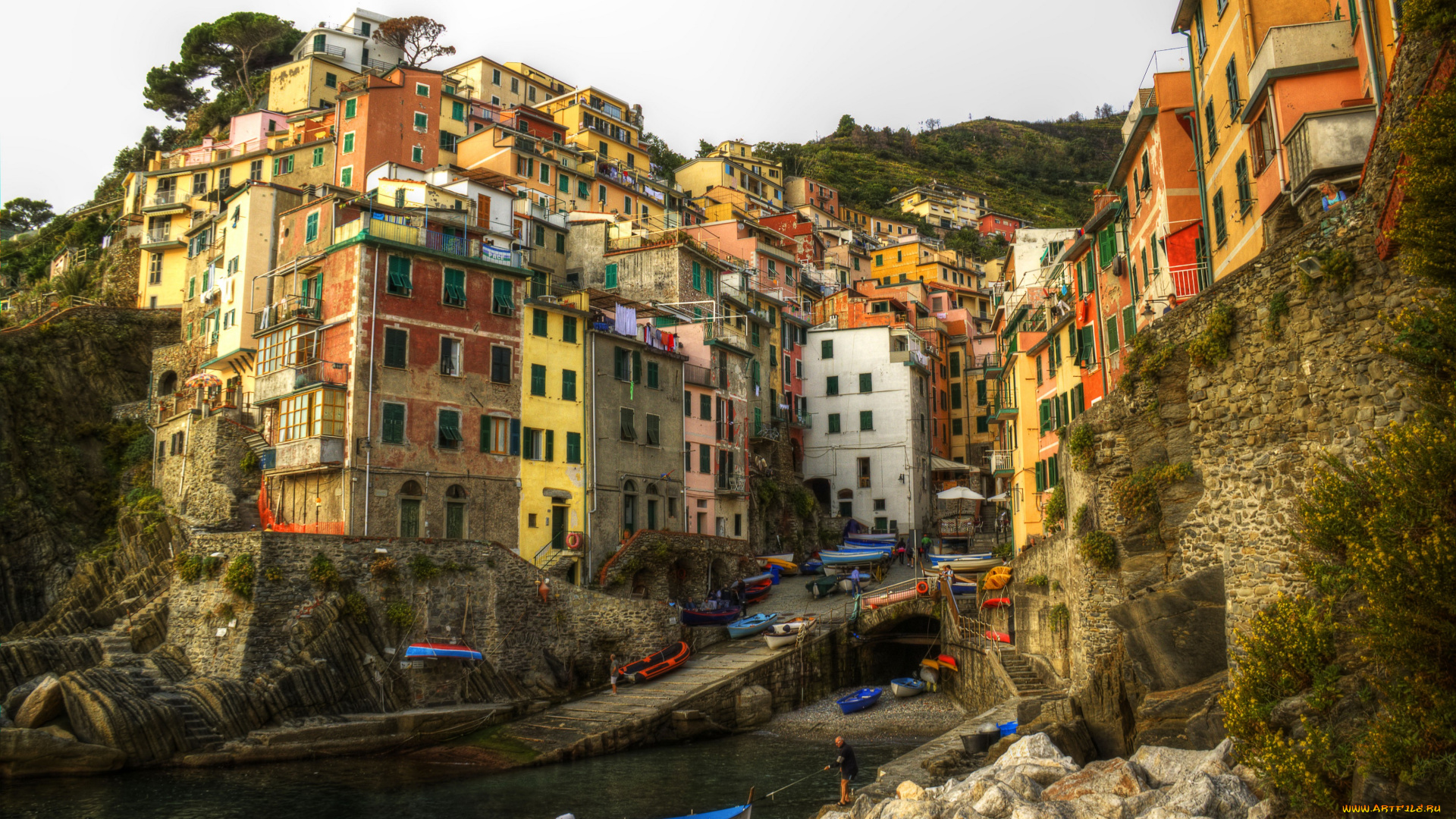 риомаджоре, города, амальфийское, лигурийское, побережье, италия, лодки, дома