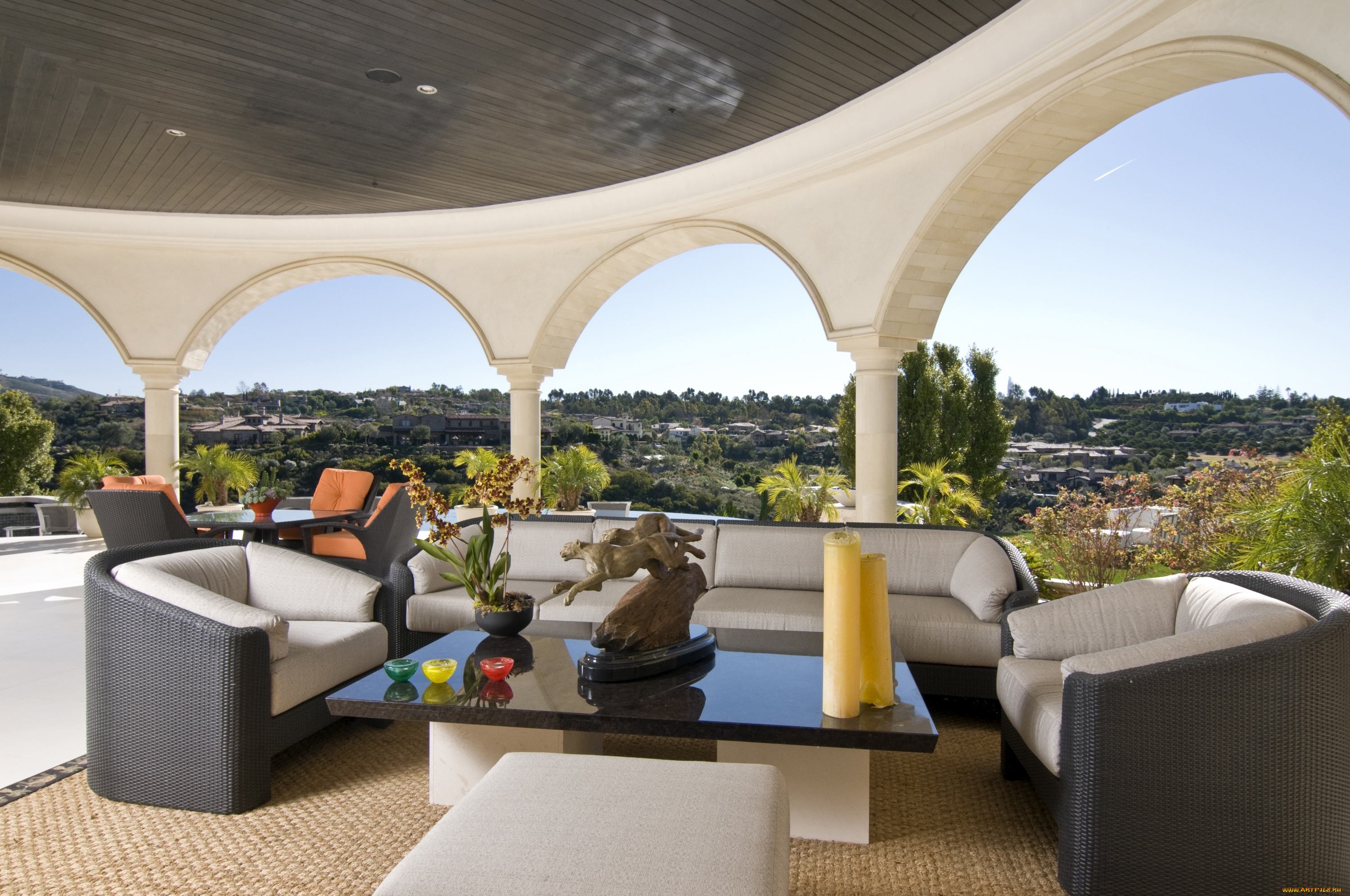 интерьер, веранды, террасы, балконы, гепарды, арки, кресла