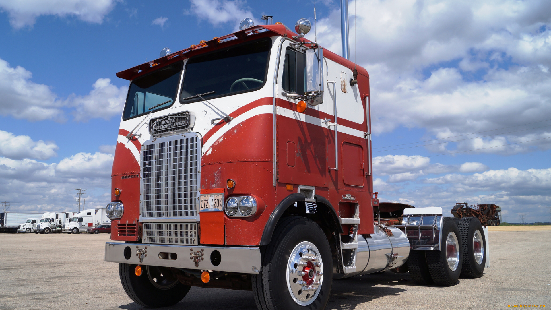 1972, white-freightliner, truck, автомобили, freightliner, тяжёлый, тягач, седельный, грузовик