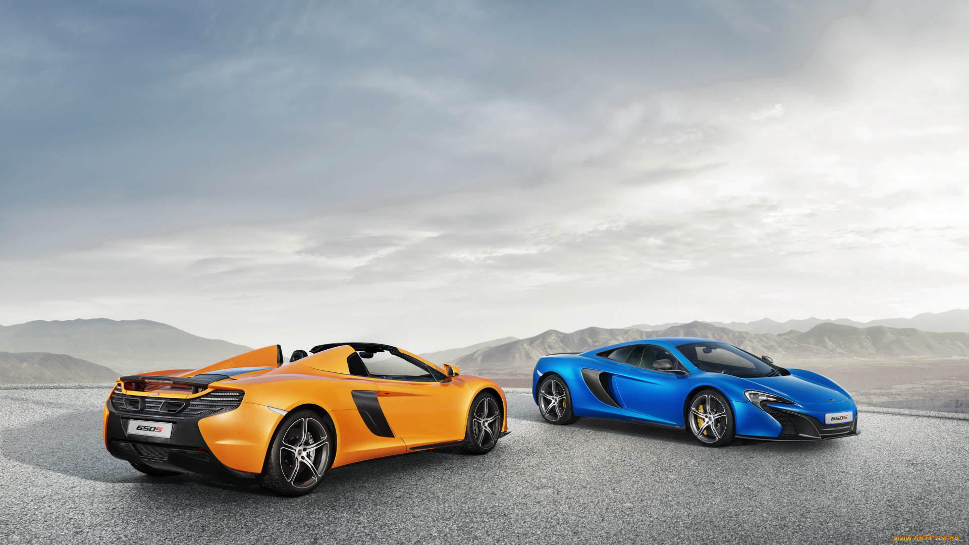 2014, mclaren, 650s, spider, автомобили, mclaren, синий, желтый