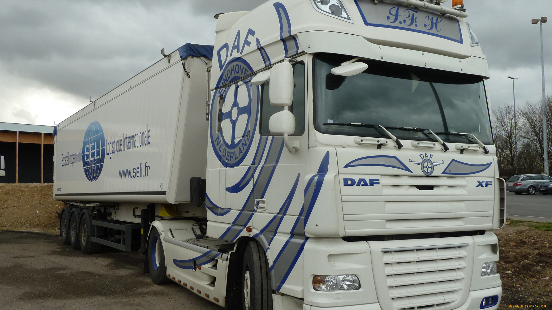 автомобили, daf, , выставка, улица, контейнеровоз, тягач, грузовик