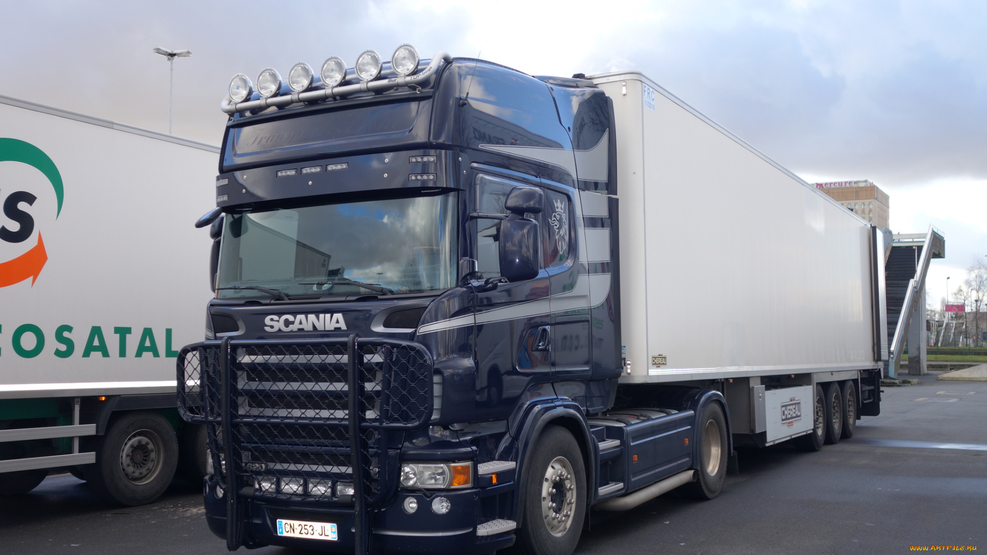 автомобили, scania, , выставка, улица, контейнеровоз, тягач, грузовик