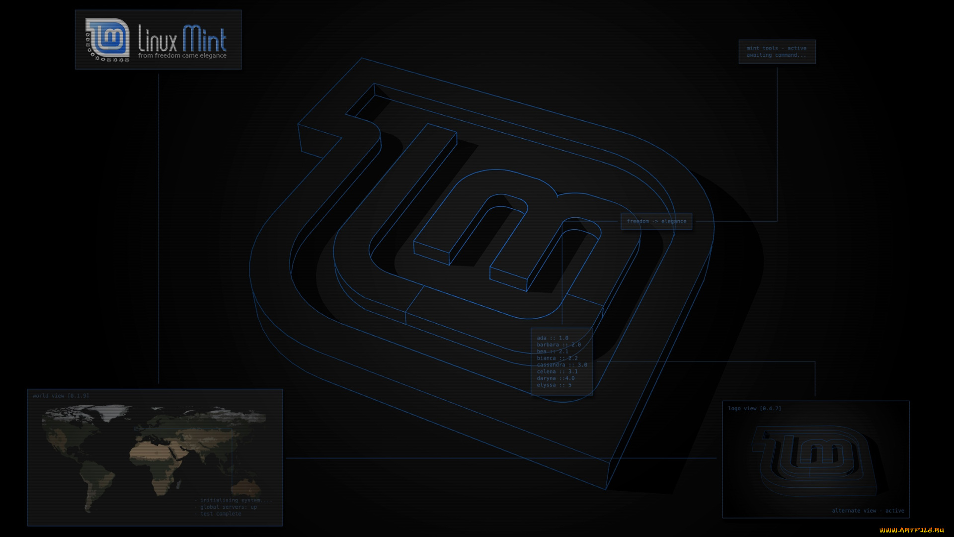 компьютеры, linux, логотип, фон