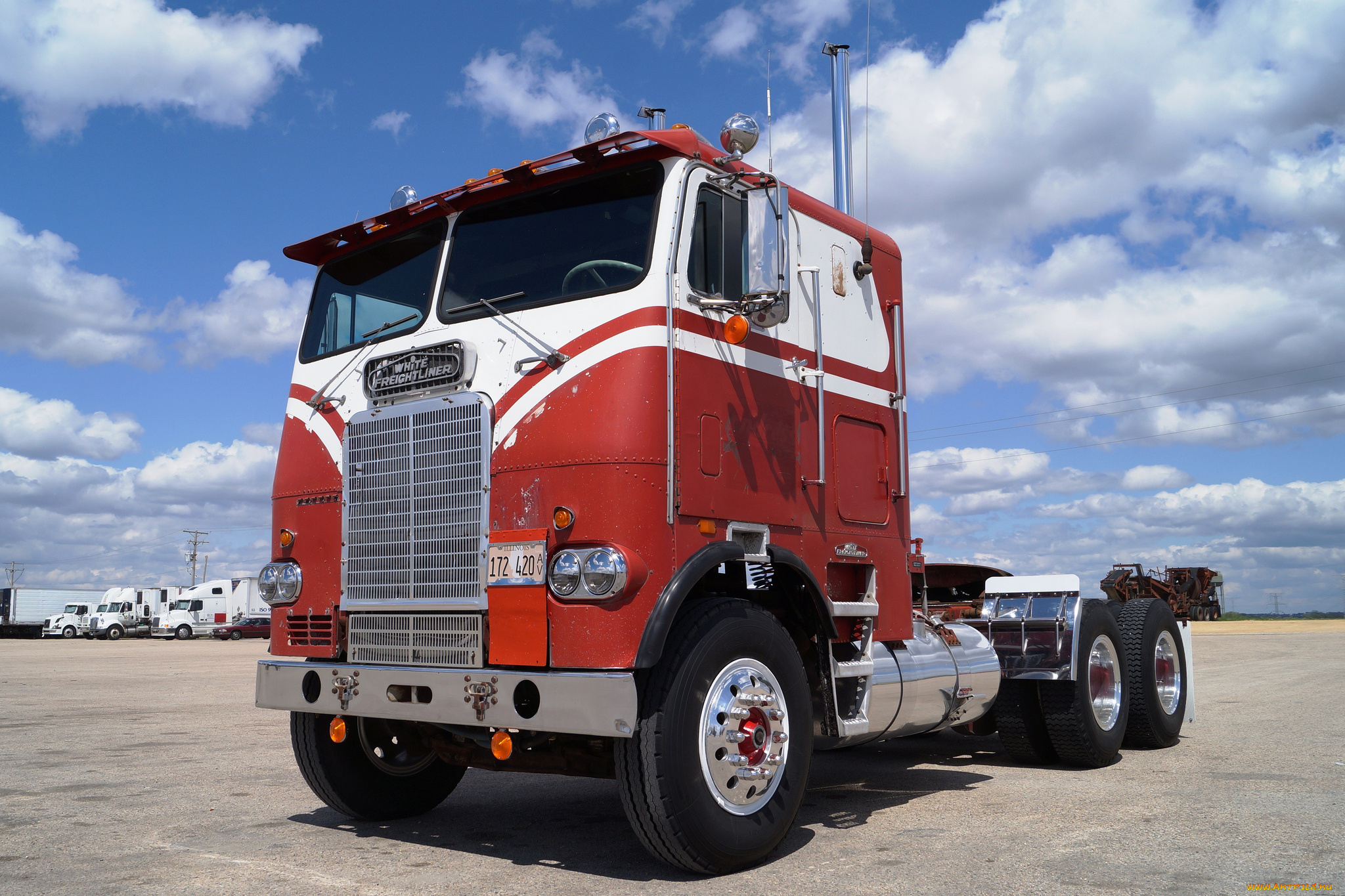 1972, white-freightliner, truck, автомобили, freightliner, тяжёлый, тягач, седельный, грузовик