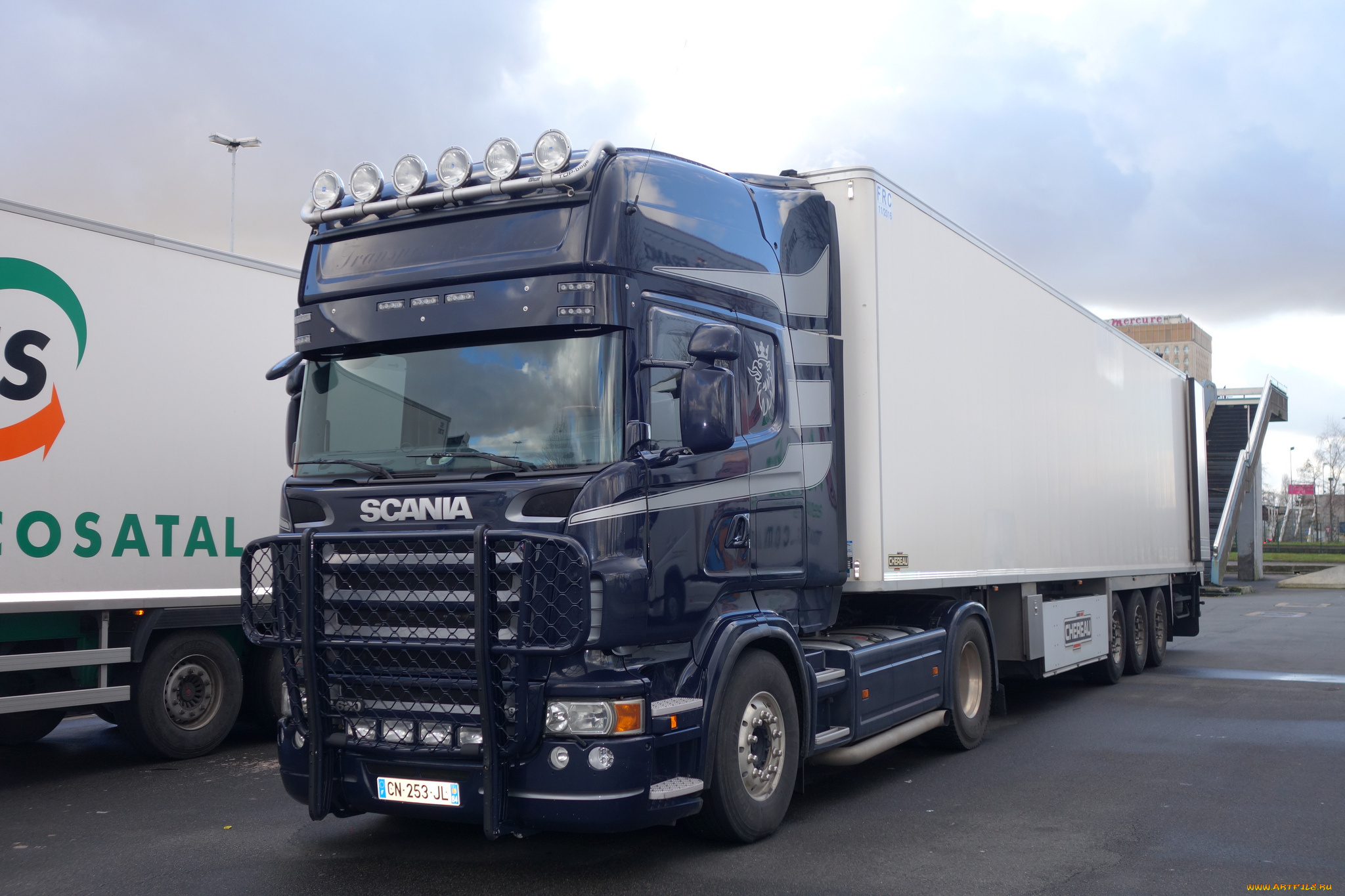 автомобили, scania, , выставка, улица, контейнеровоз, тягач, грузовик