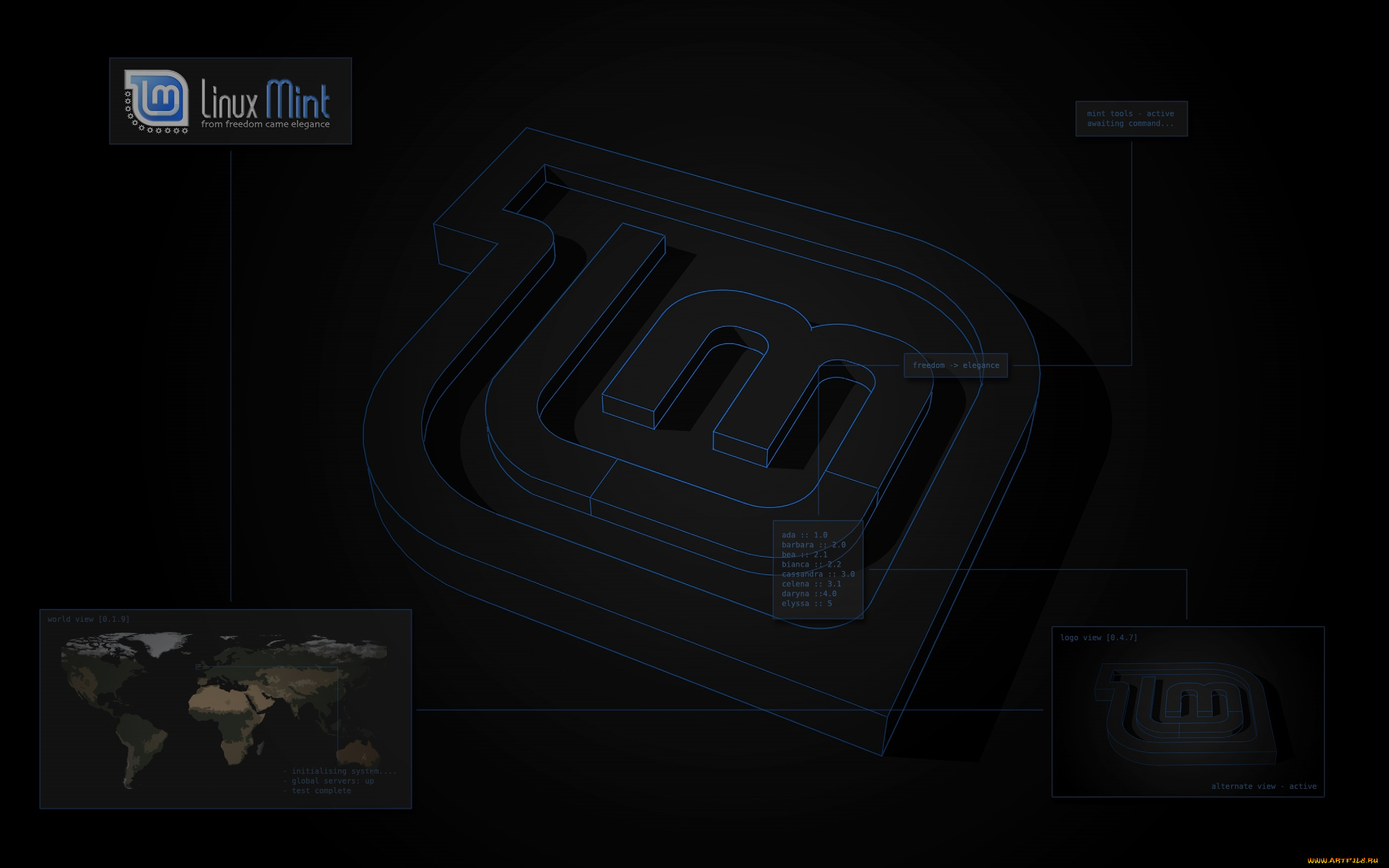 компьютеры, linux, логотип, фон