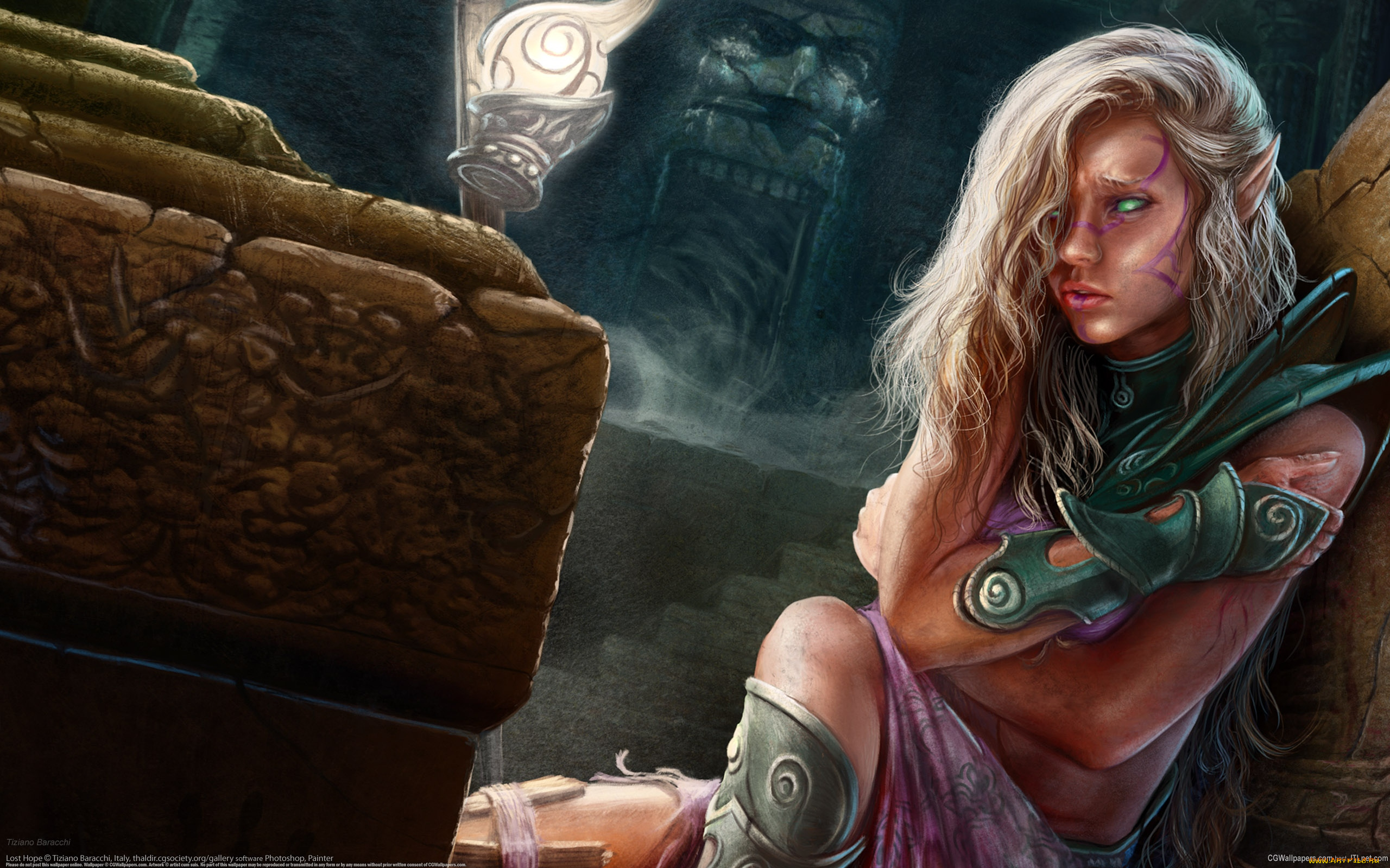 tiziano, baracchi, фэнтези, эльфы, tiziano, baracchi, девушка, эльфийка