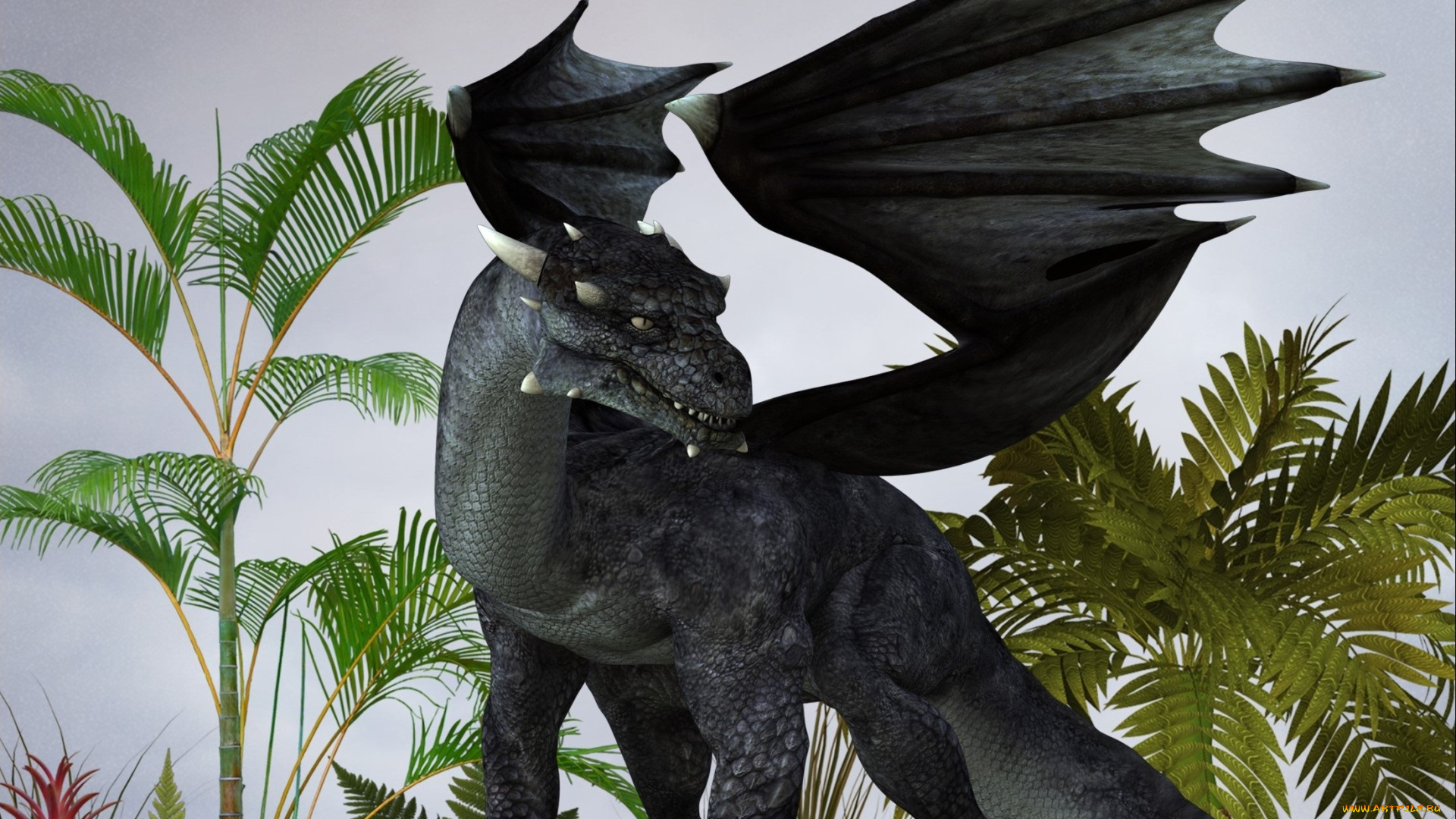 3д, графика, существа, , creatures, растение, дракон