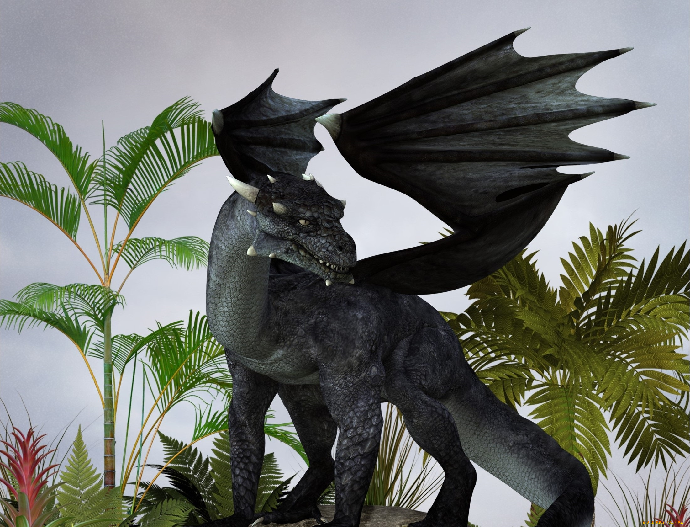 3д, графика, существа, , creatures, растение, дракон