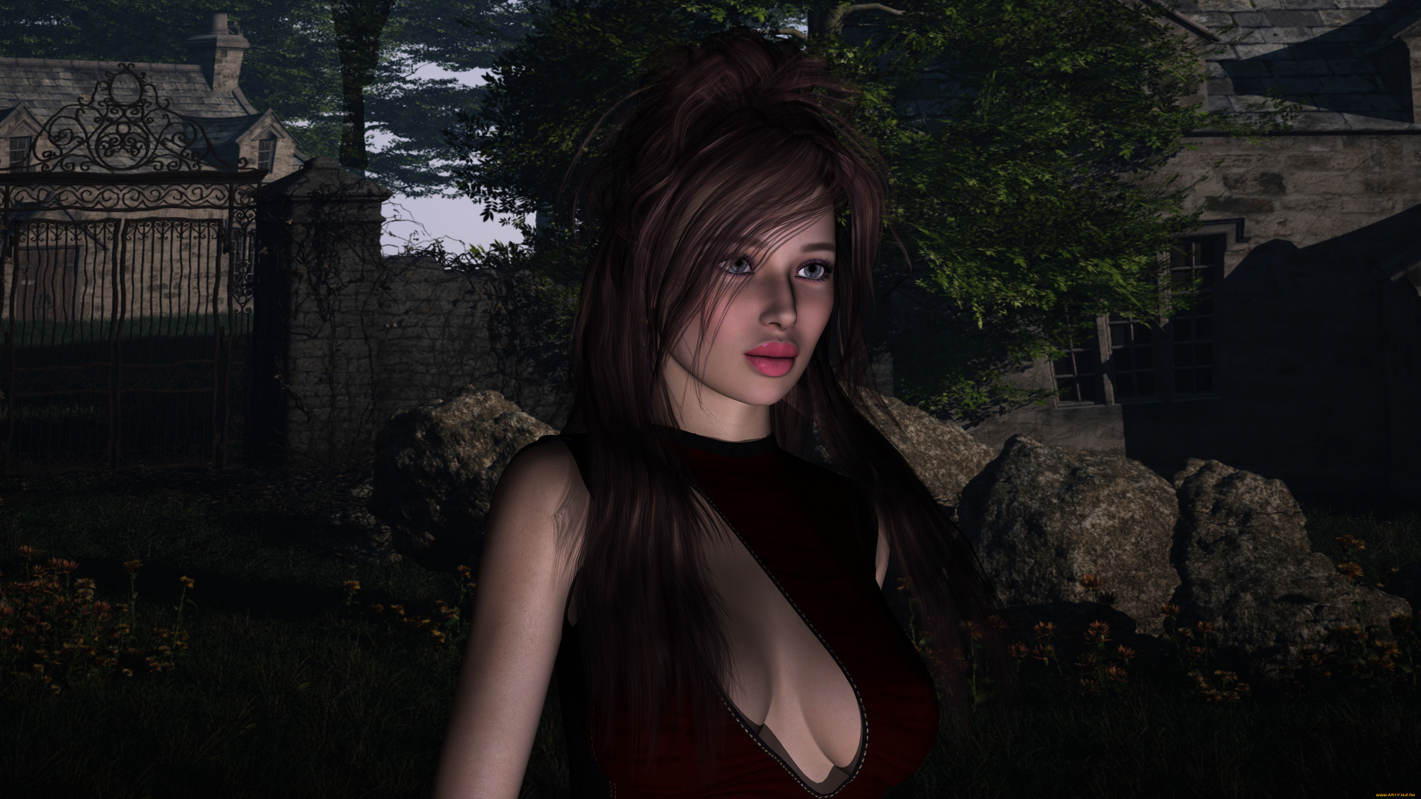 3д, графика, люди, , people, фон, взгляд, девушка