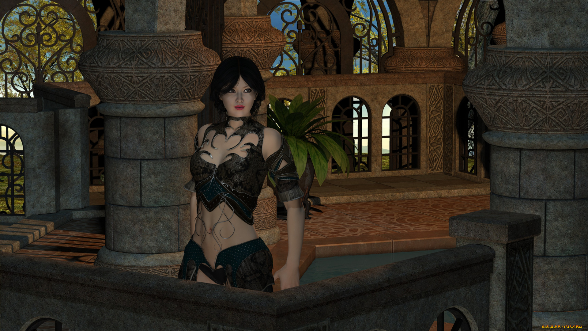 3д, графика, люди, , people, оружие, фон, взгляд, девушка