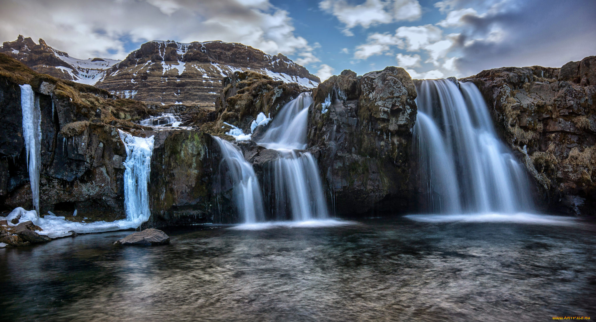 природа, водопады, водопад, река, лес