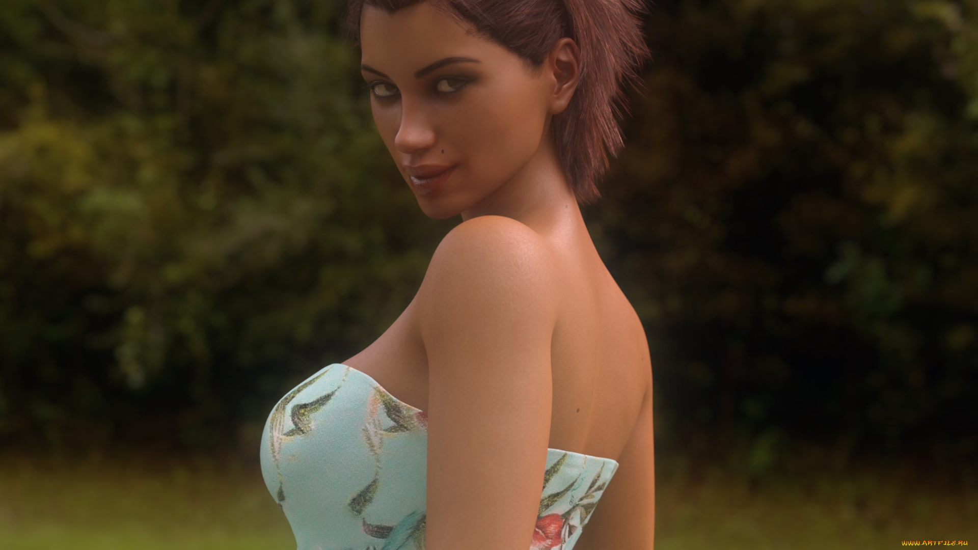 3д, графика, люди, , people, девушка, взгляд, фон