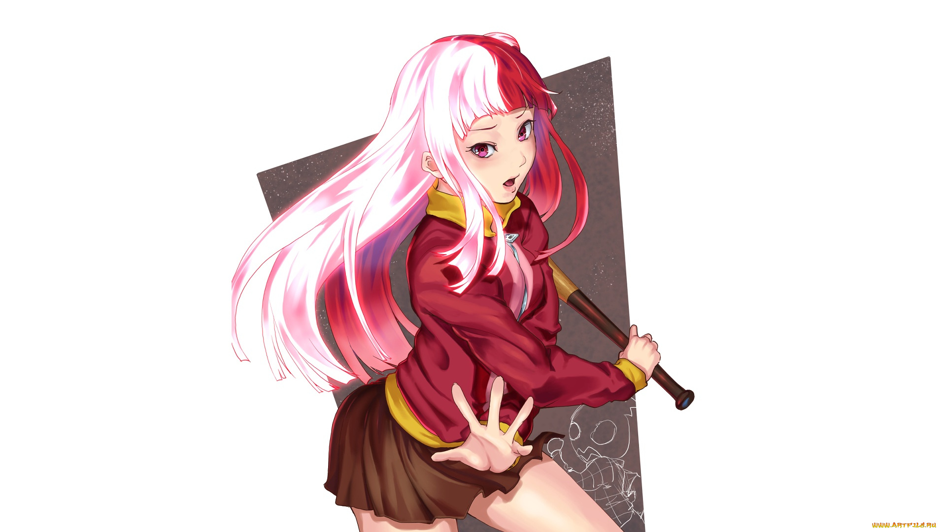 аниме, akiba`s, trip, , undead, &, undressed, девушка, взгляд, фон