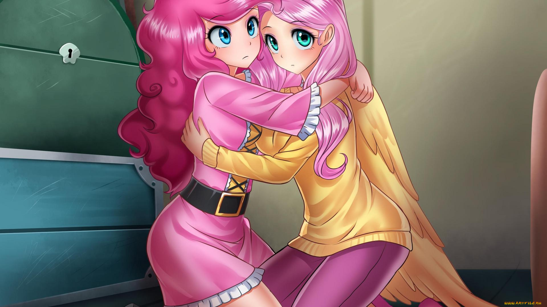 аниме, ангелы, , демоны, фон, взгляд, девушка