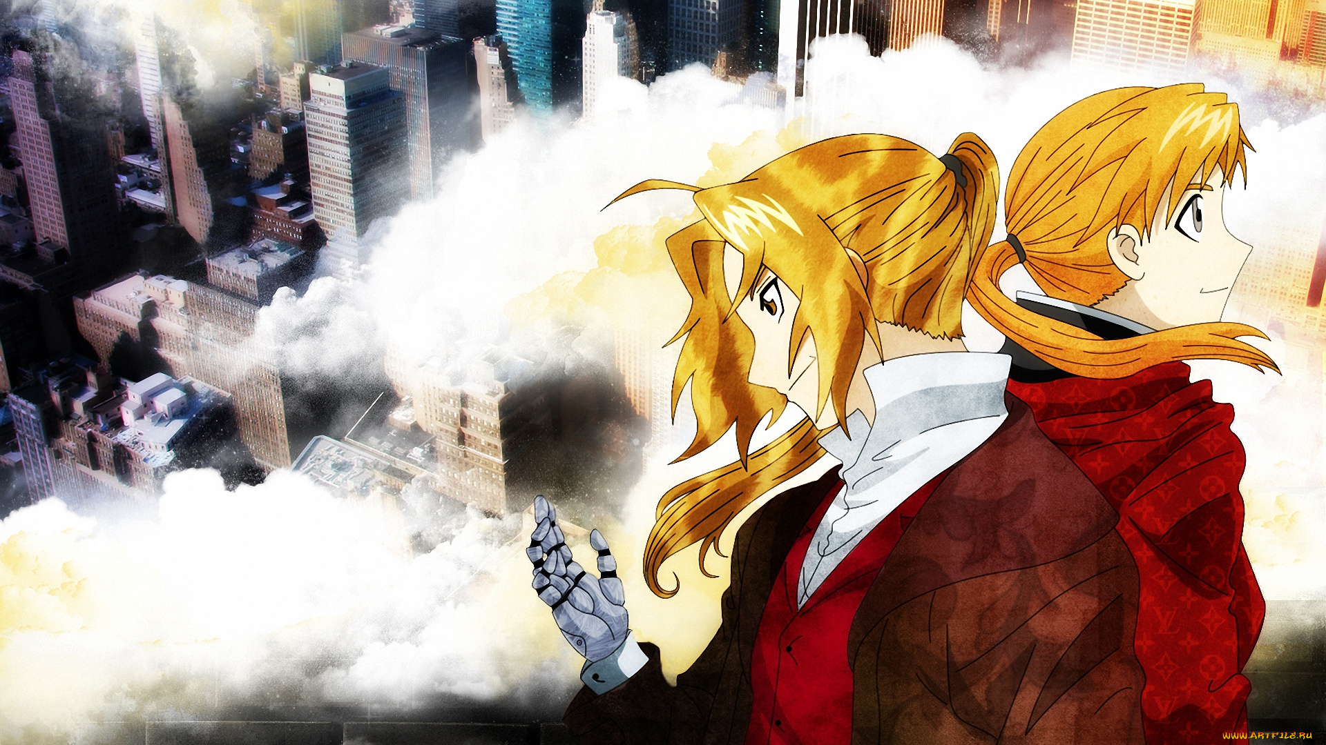 аниме, fullmetal, alchemist, алхимик, ученый, парень, al, alphonse, elric, протез, эдвард, edward