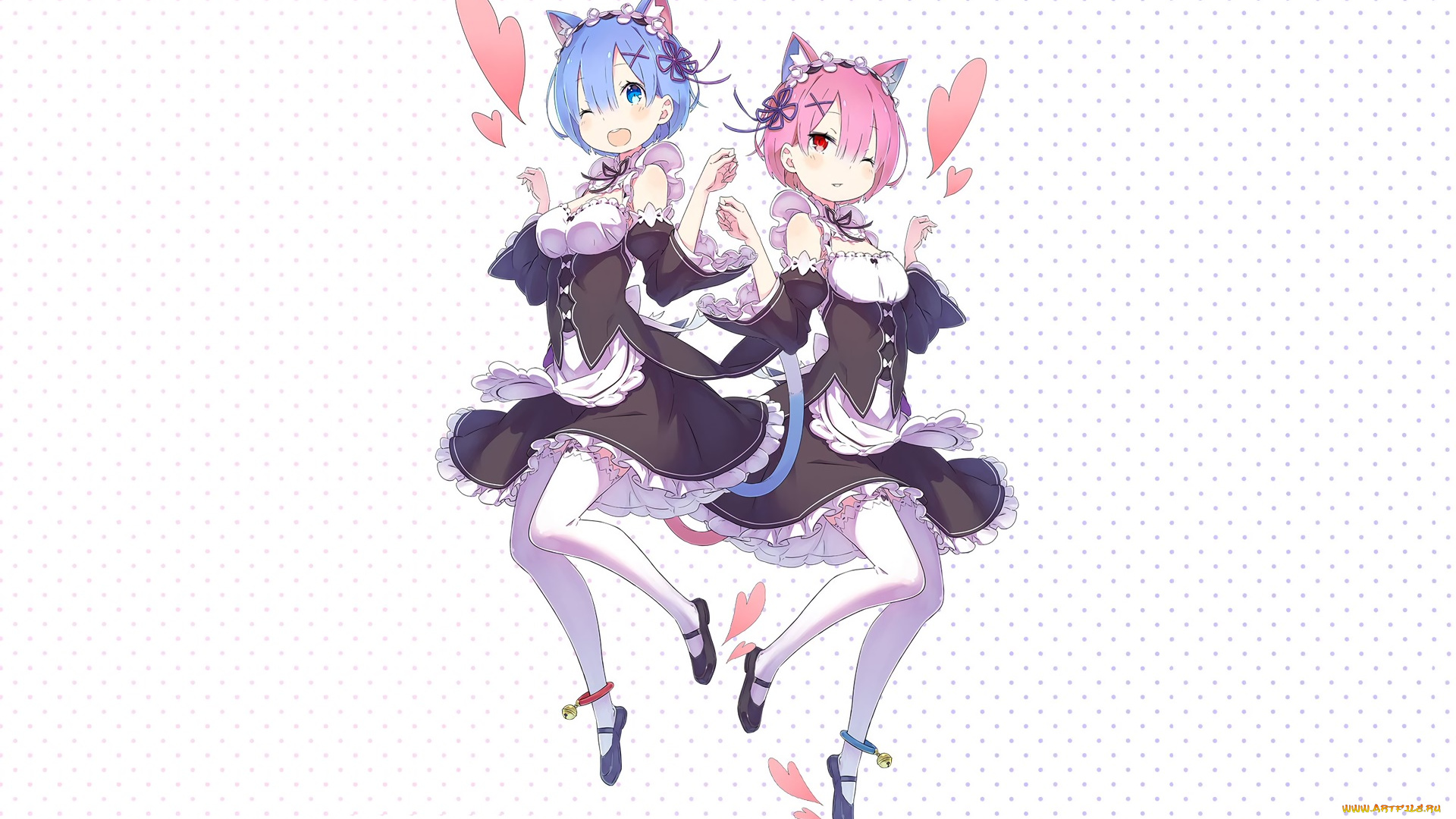 аниме, re, , zero, kara, hajimeru, isekai, seikatsu, девушки, фон, взгляд