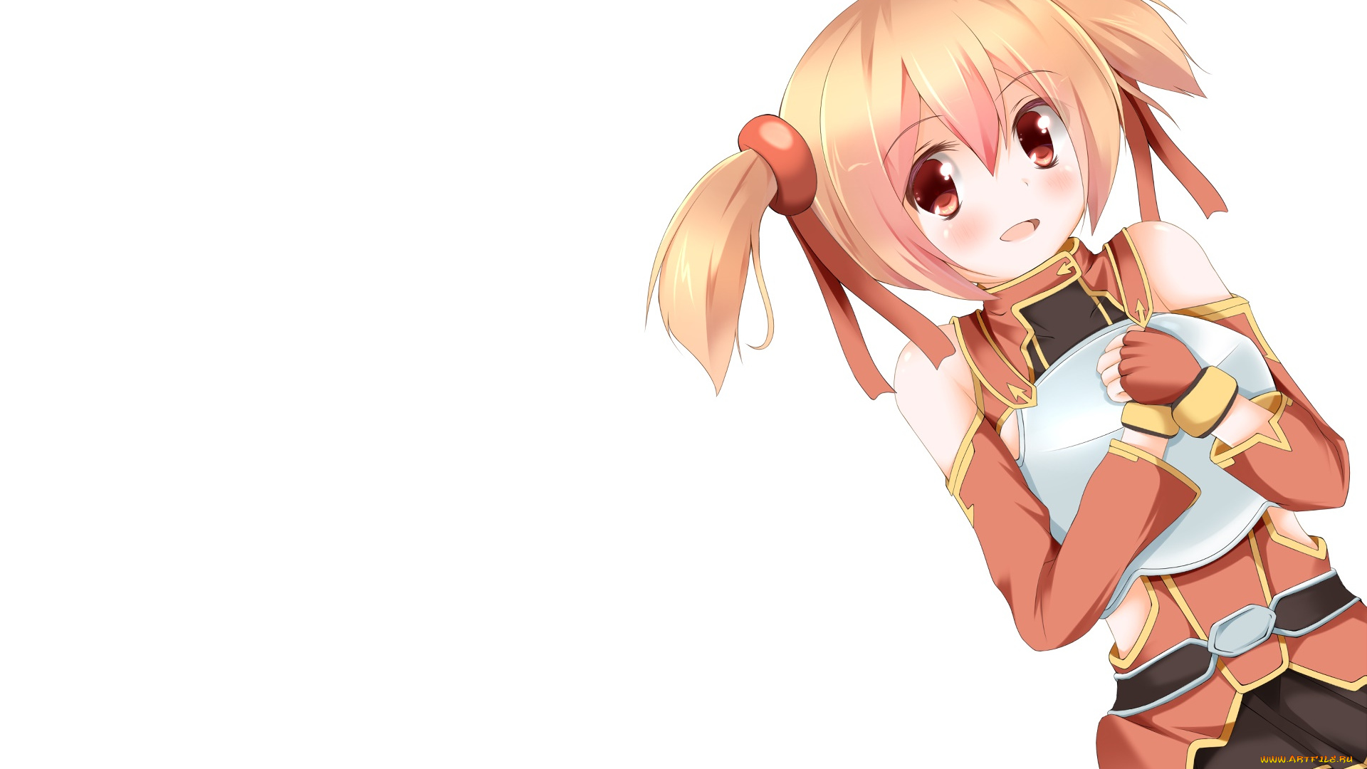 аниме, sword, art, online, девушка, взгляд, фон