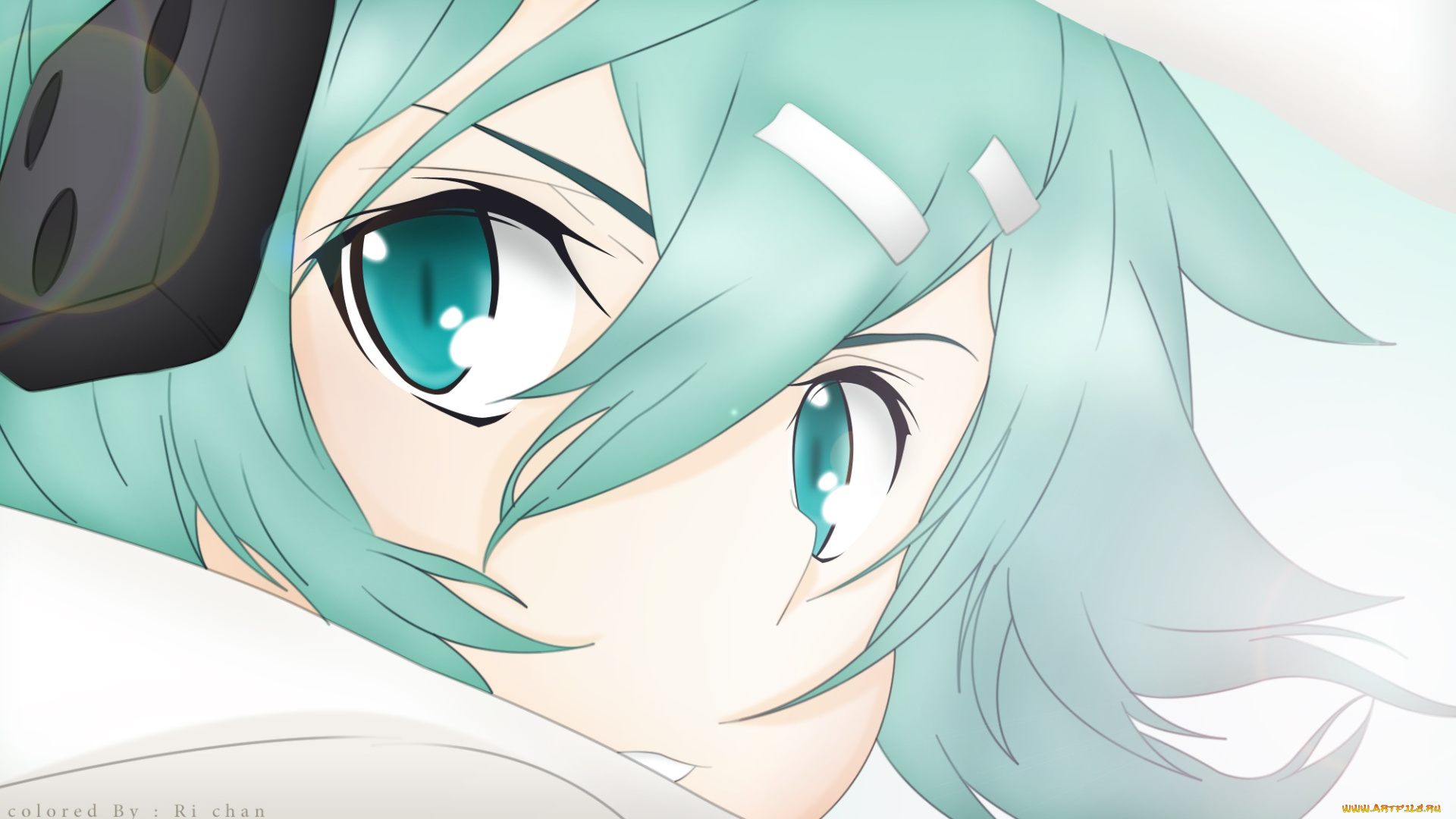 аниме, sword, art, online, девушка, взгляд, фон