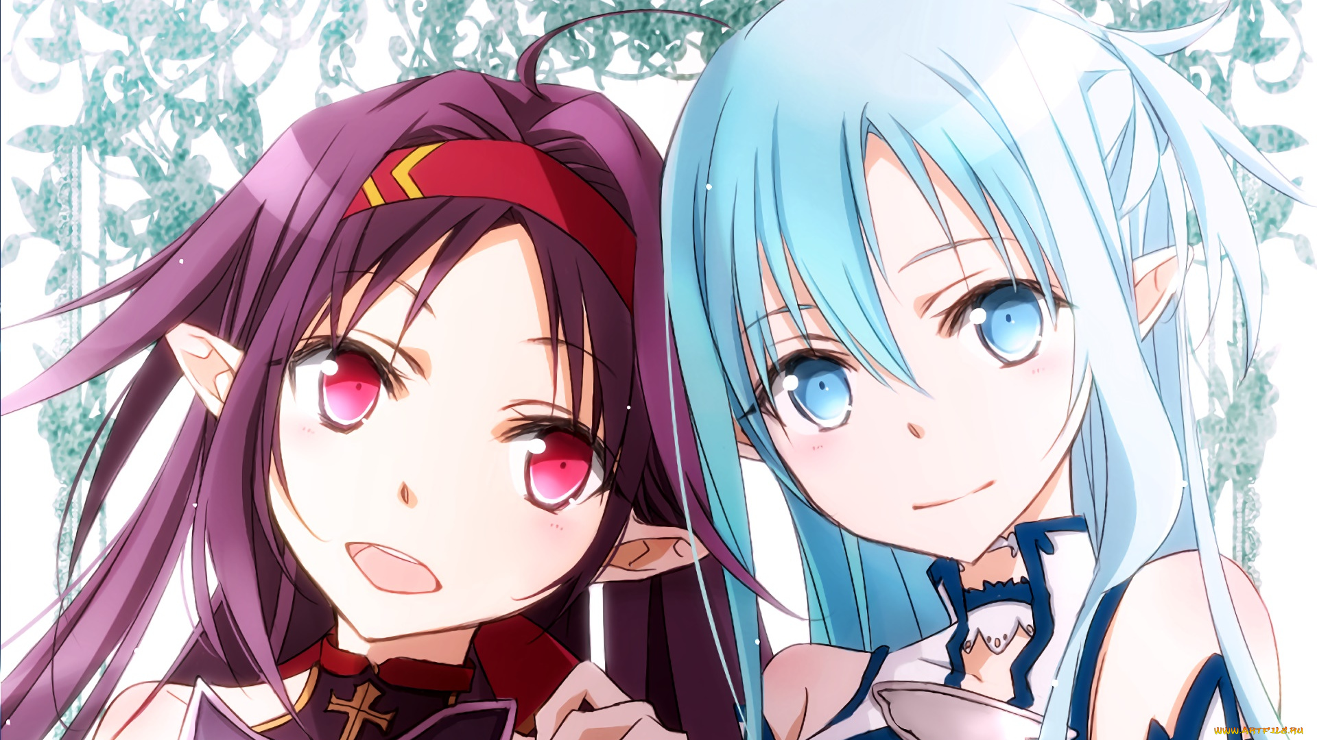 аниме, sword, art, online, взгляд, девушки, фон