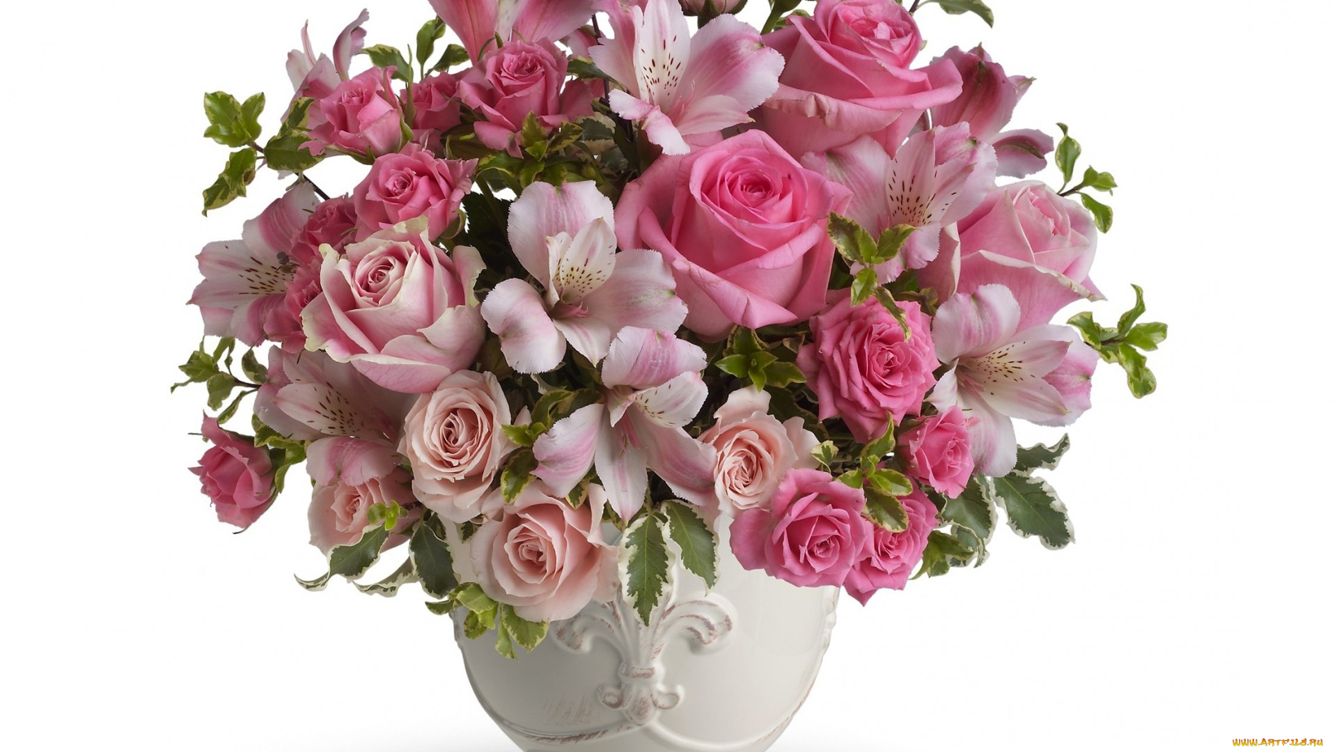 цветы, букеты, , композиции, альстромерия, розы