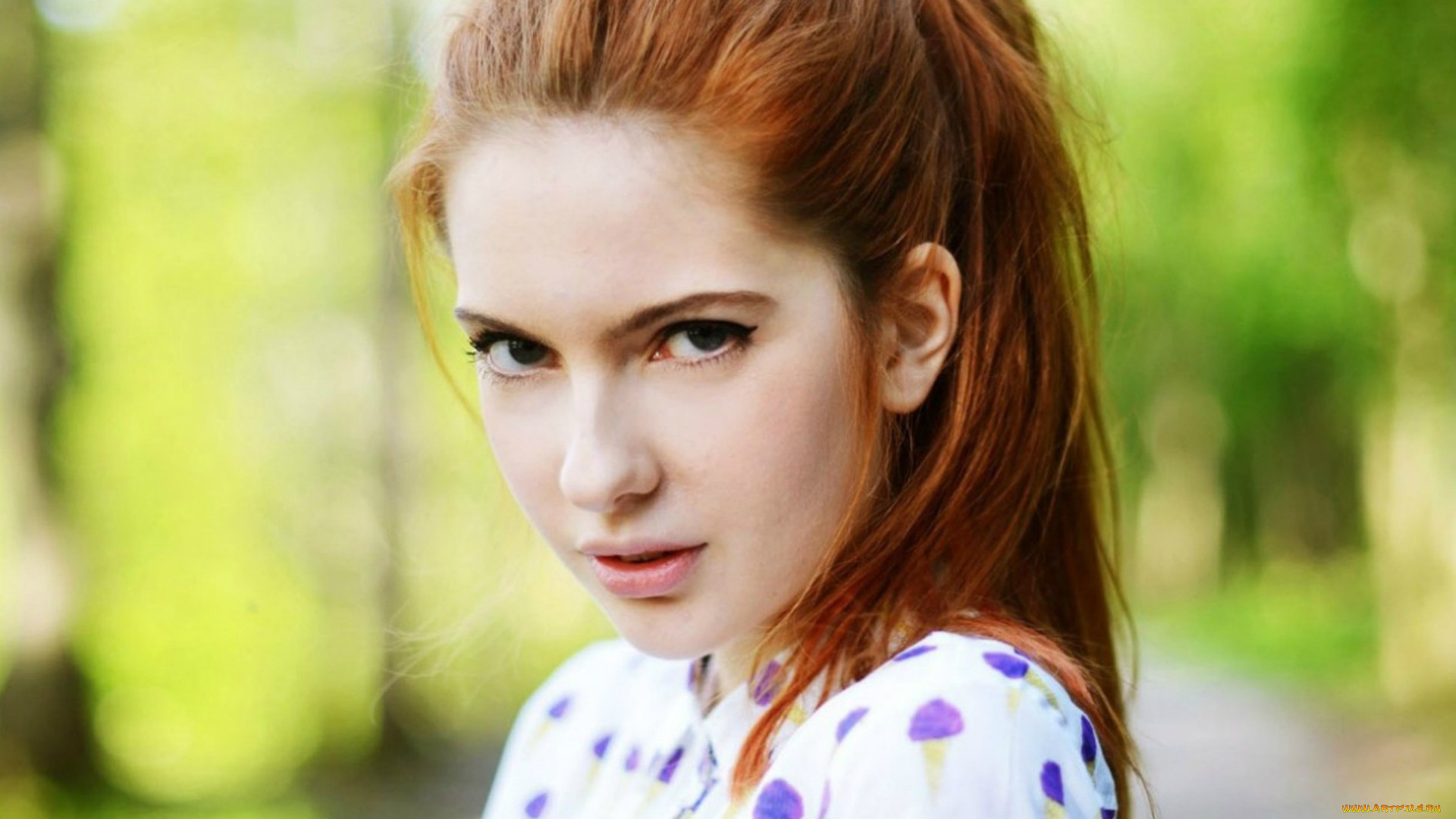 девушки, ebba, zingmark, взгляд, лицо, рыжая