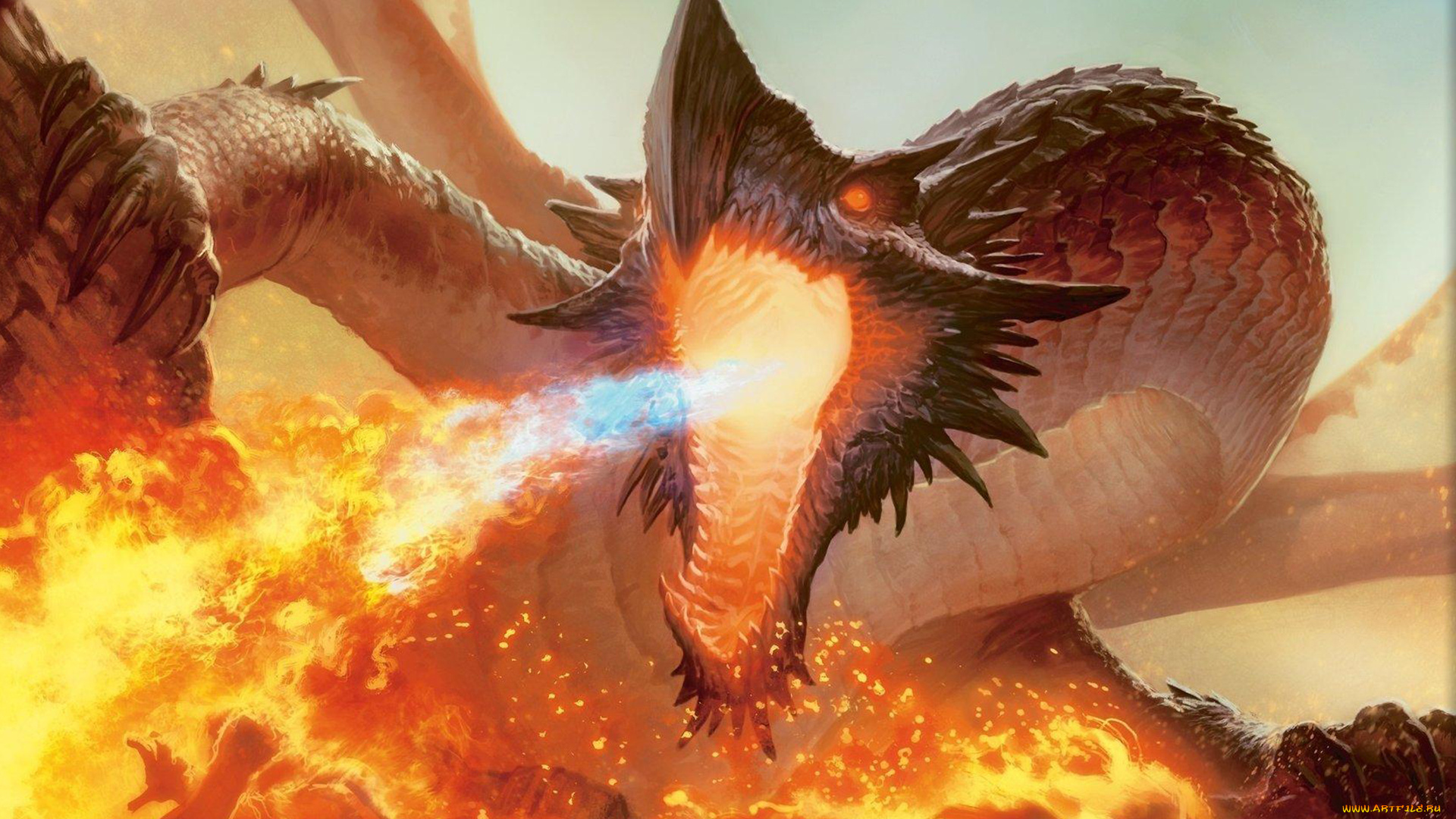 фэнтези, драконы, дракон, огонь, монстр, чудище