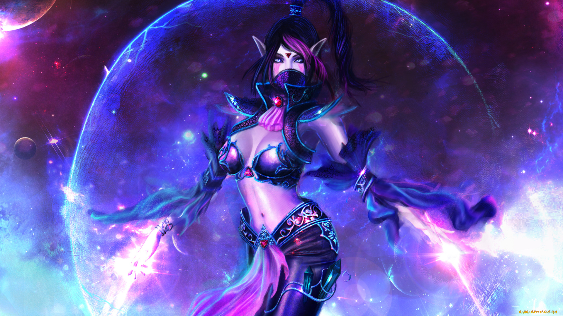 фэнтези, эльфы, взгляд, фон, девушка, униформа, эльф