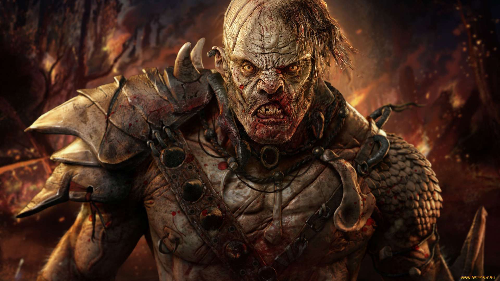 фэнтези, существа, орк, монстр, чудище, морда, клыки